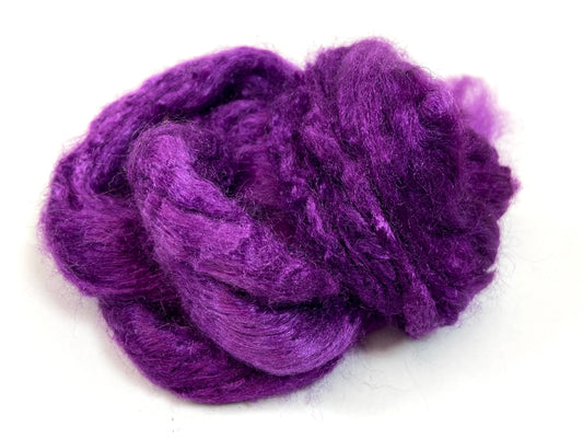 Tussah Silk - Ripe Purple - hand dyed, nuno felting, spinning fiber, art yarn, handspinning, felting fiber, corespinning, roving, 1101-29