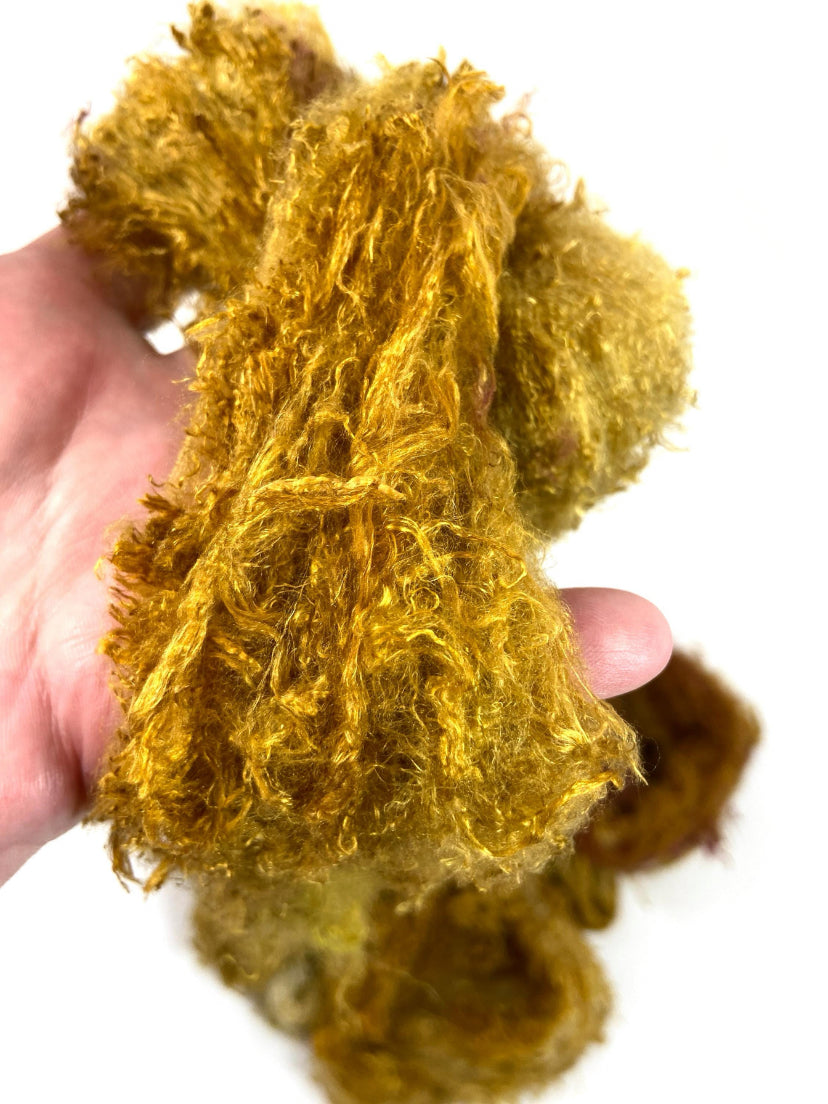 Silk Laps, Amber, 1.7 oz, 1014-03, mulberry silk, nuno, wet felting, spinning fiber, art yarn, handspinning, felting fiber, batt making
