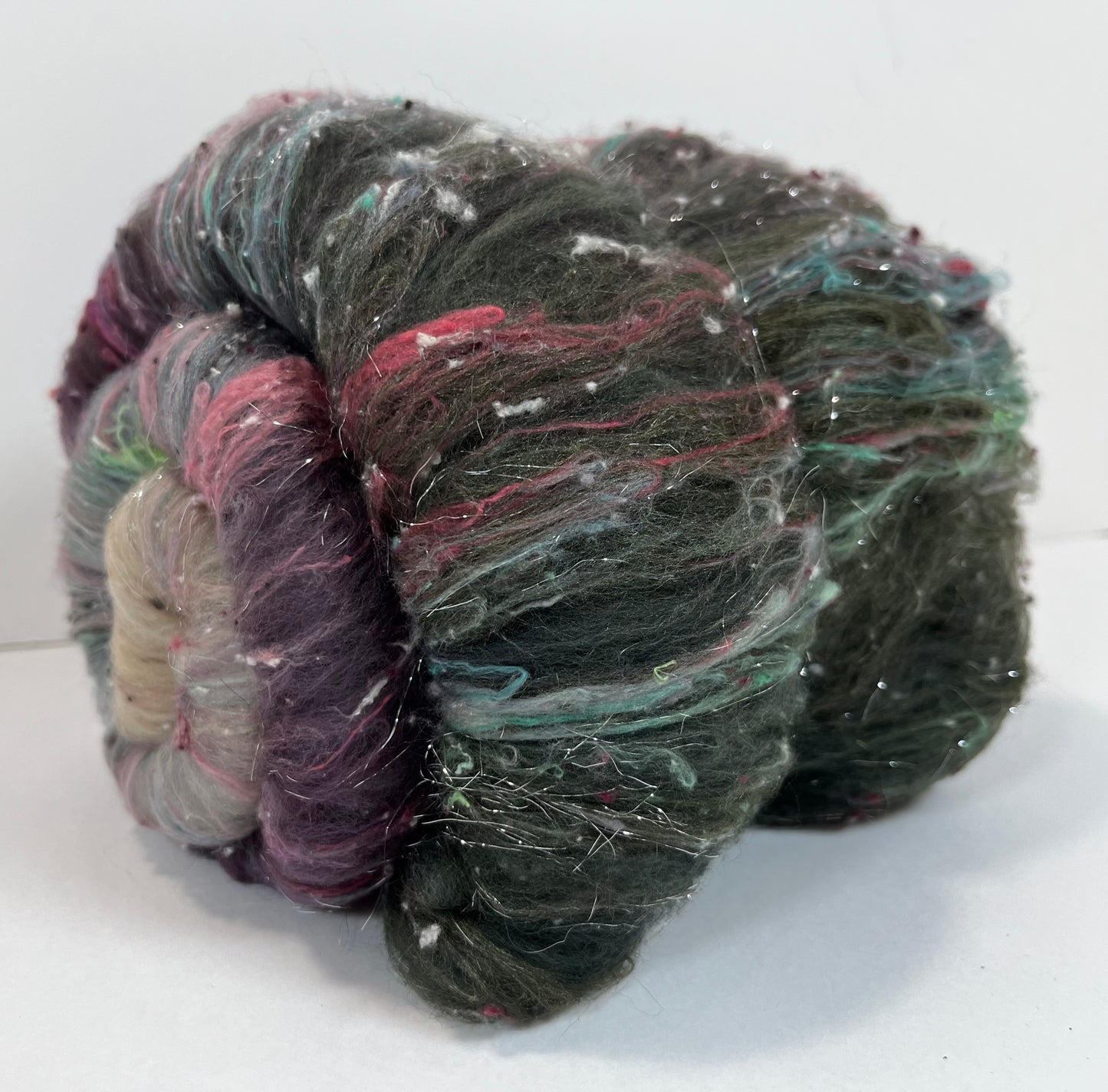 Morning Fog Gradient Batt 0608-04 - 2.5 oz Polwarth wool, silk, noils, spinning fiber, drumcarded, handspinning, nuno, felting wool
