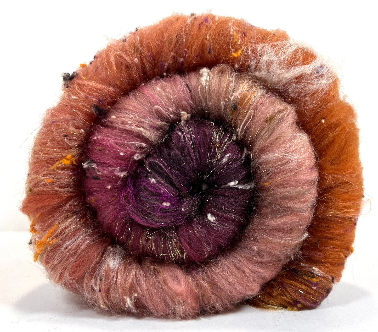 Rowena Gradient Batt 0815-03 - 2.4 oz Polwarth wool, silk, noils, spinning fiber, handspinning, nuno, felting wool, weaving, spindle