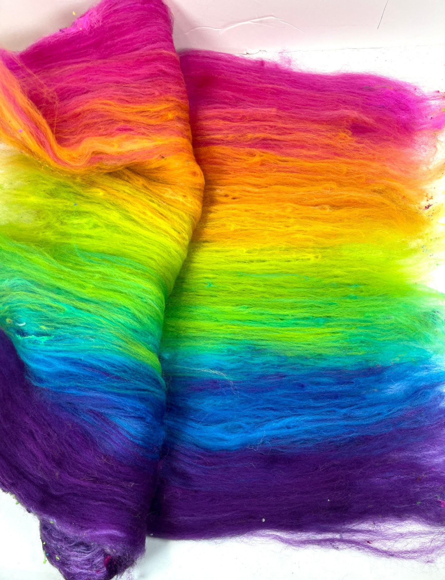 Plumeria Batt 1215-01 - 2.6 oz Cormo wool, silk, noils, spinning fiber, drumcarded, handspinning, nuno, felting wool