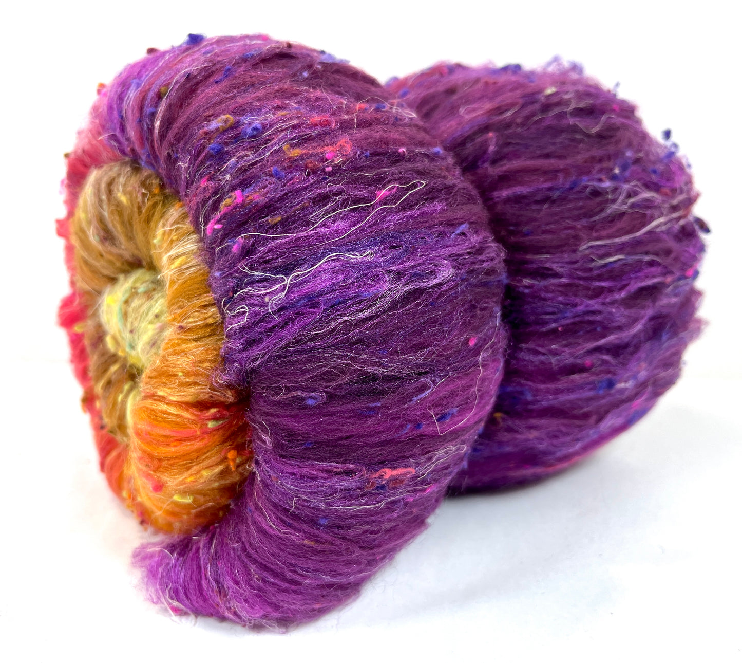 Curried Beets Batt 1231-02 - 2.8 oz Polwarth wool, silk, noils, spinning fiber, drumcarded, handspinning, nuno, felting wool