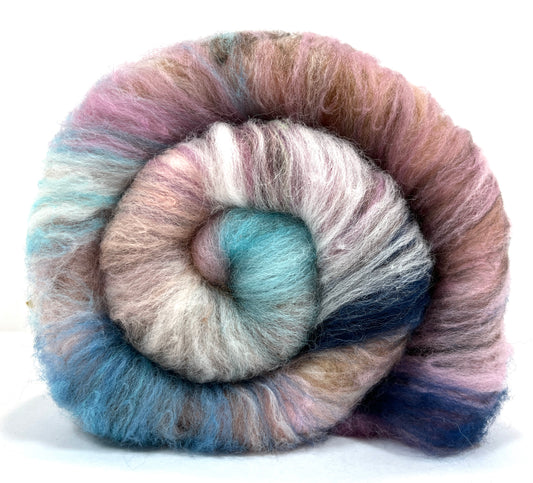 Crayon Box Batt 0804-04 - 3.7 oz Soft wool, NO SPARKLE, gradient style, spinning fiber, drumcarded, handspinning, nuno, felting wool