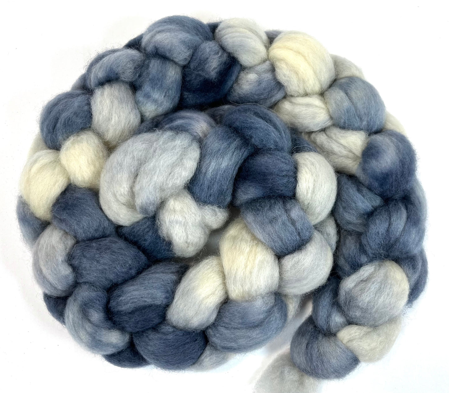 African Grey Variant - 4 oz Bluefaced Leicester wool combed top, roving, spinning fiber, handspinning, felting, needle felting, weaving supplies