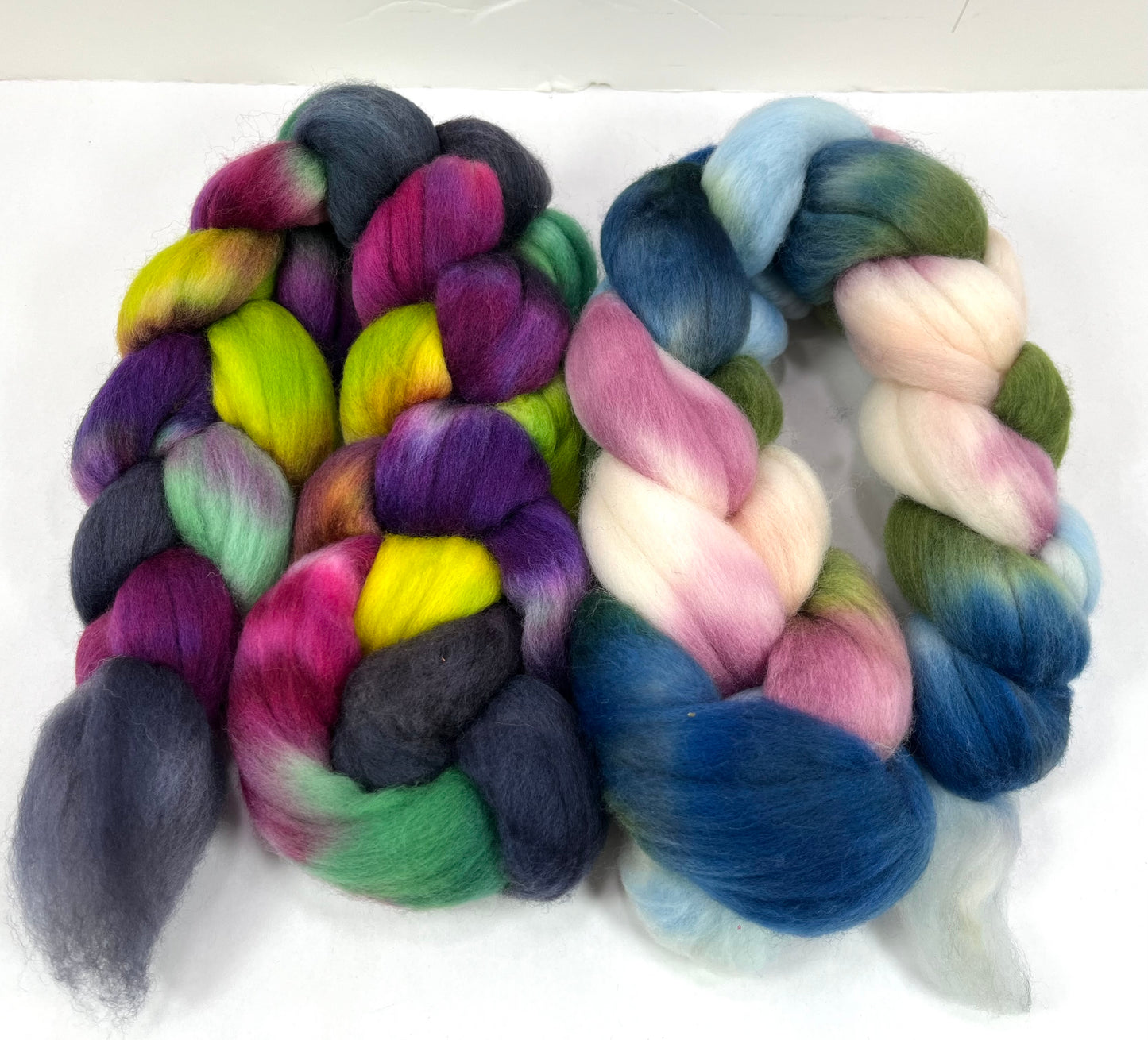 Humble Pie and Frankenstein’s Monster combo - 4 oz total, Polwarth wool combed top, roving, spinning fiber, handspinning, felting
