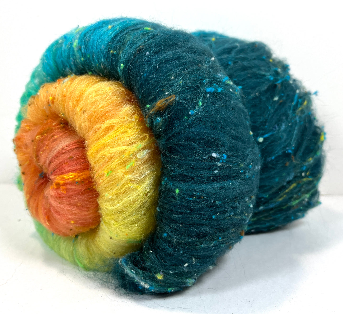 Ironic Grooves Batt 1215-03 - 2.6 oz Cormo wool, silk, noils, spinning fiber, drumcarded, handspinning, nuno, felting wool