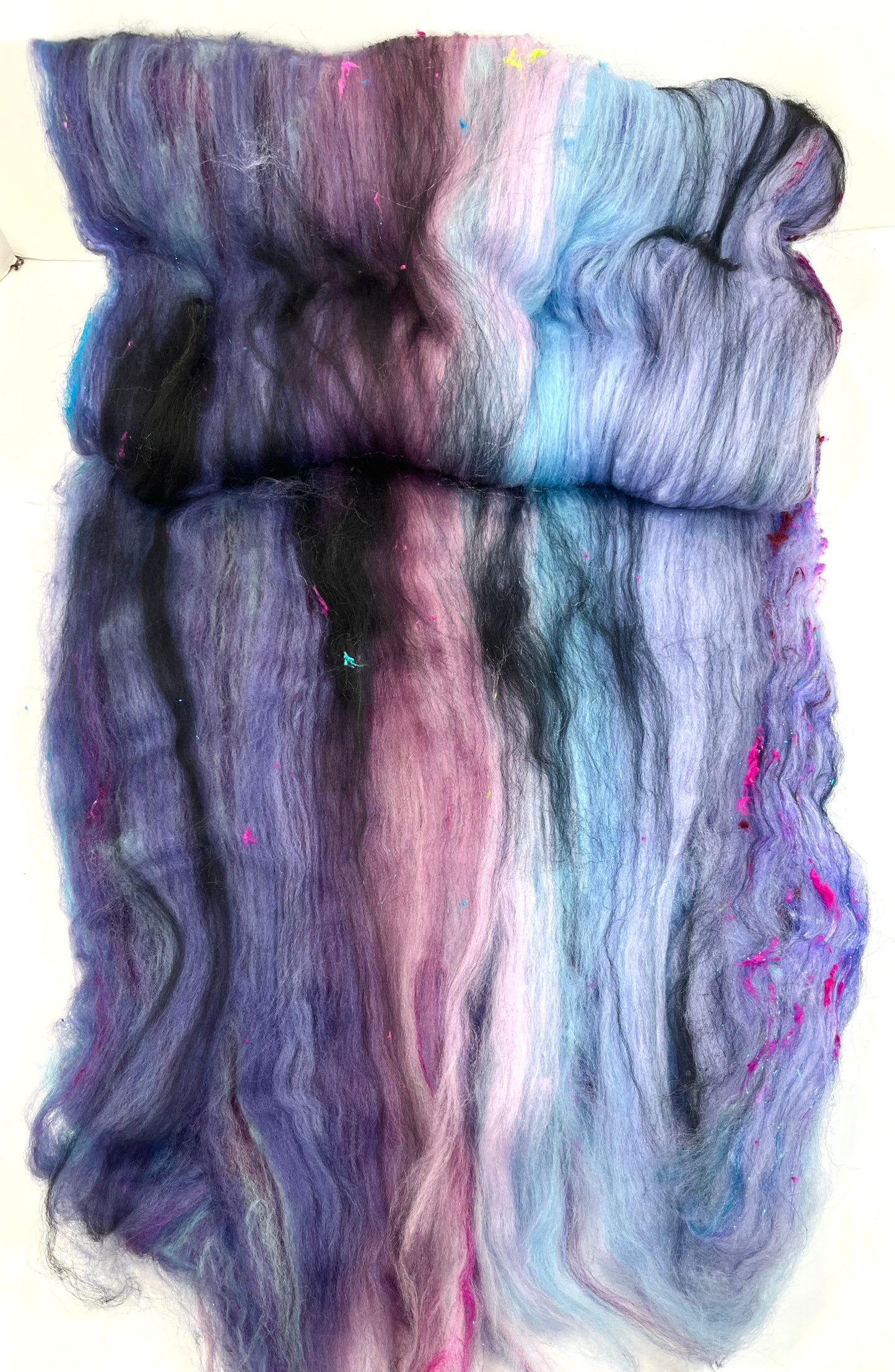 Mystique Batt 0729-02 - 3.5 oz soft wool, silk, noils, spinning fiber, drumcarded, handspinning, nuno, felting wool