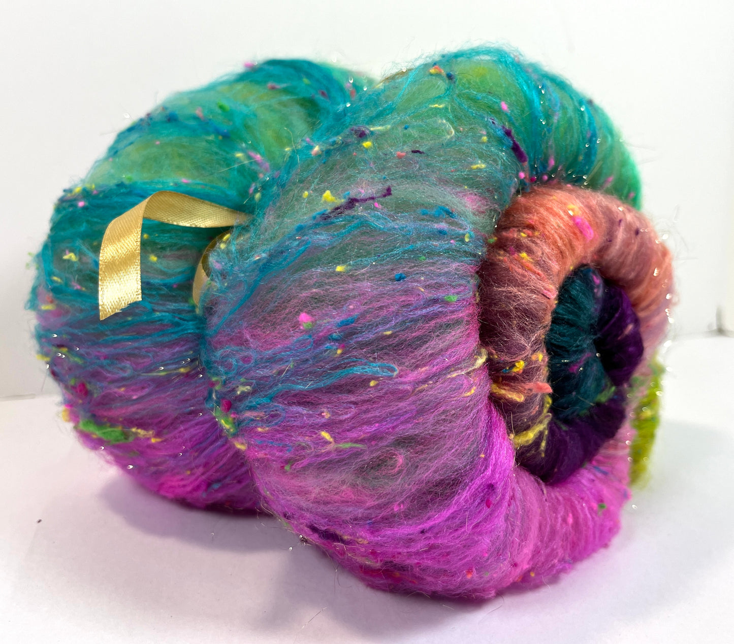 Drama Queen Batt 0407-02 - 2.8 oz Polwarth wool, silk, noils, spinning fiber, drumcarded, handspinning, nuno, felting wool