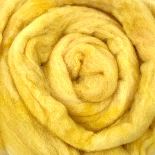 Butter - 2 oz hand dyed semisolid wool combed top