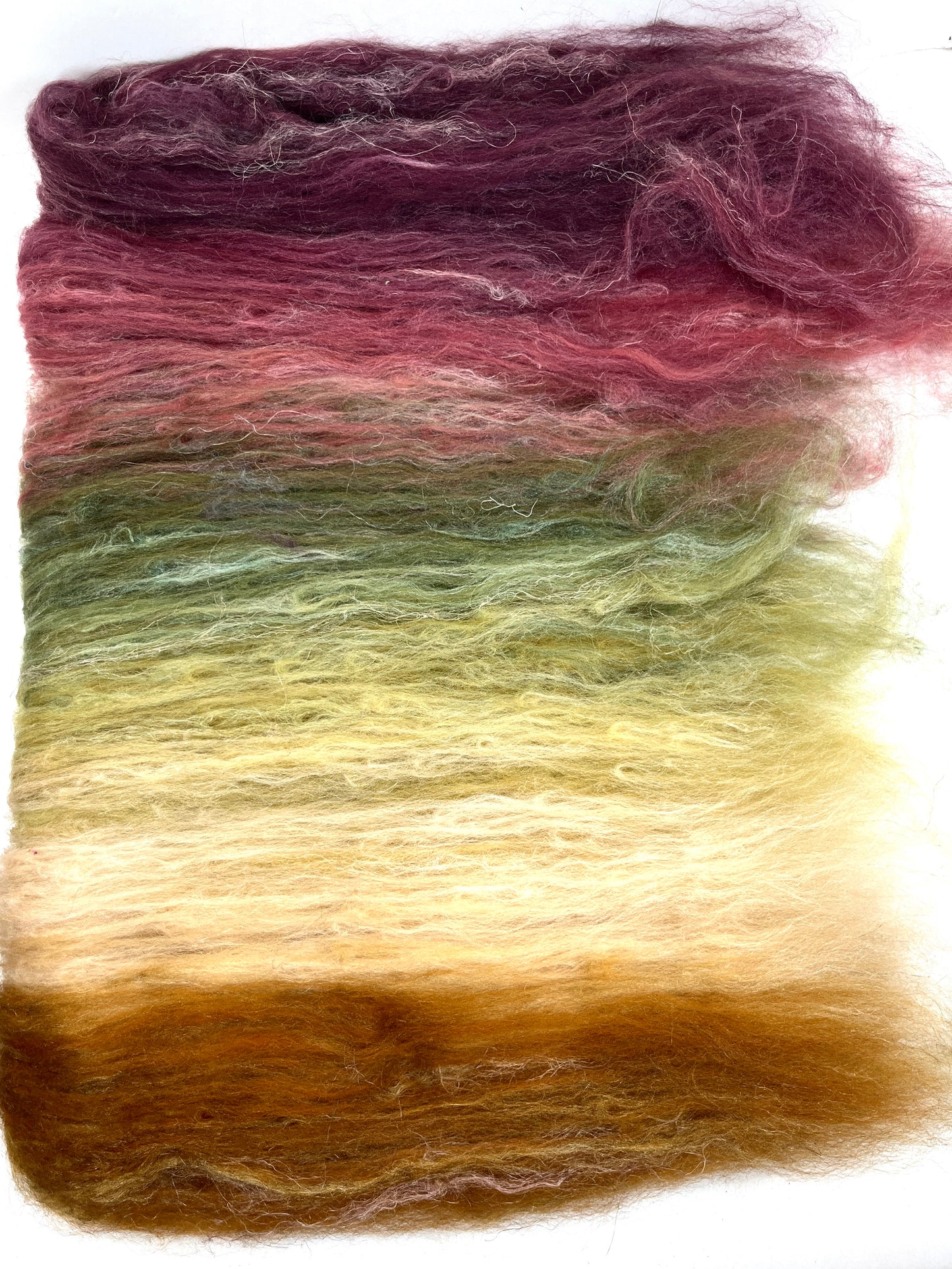 Renaissance Batt 0211-02 - 2 oz Merino, silk, flax wool, silk, spinning fiber, drumcarded, handspinning, nuno, felting wool