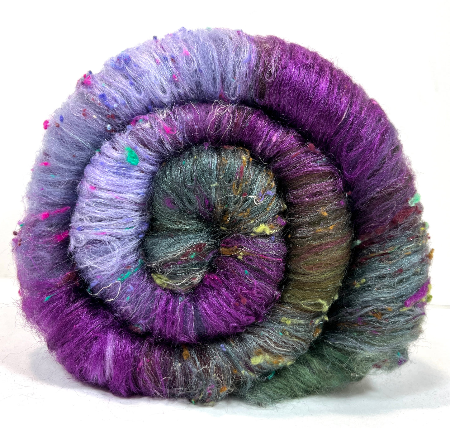 Arabesque Batt 1229-01 - 2.7 oz Polwarth wool, silk, noils, spinning fiber, drumcarded, handspinning, nuno, felting wool