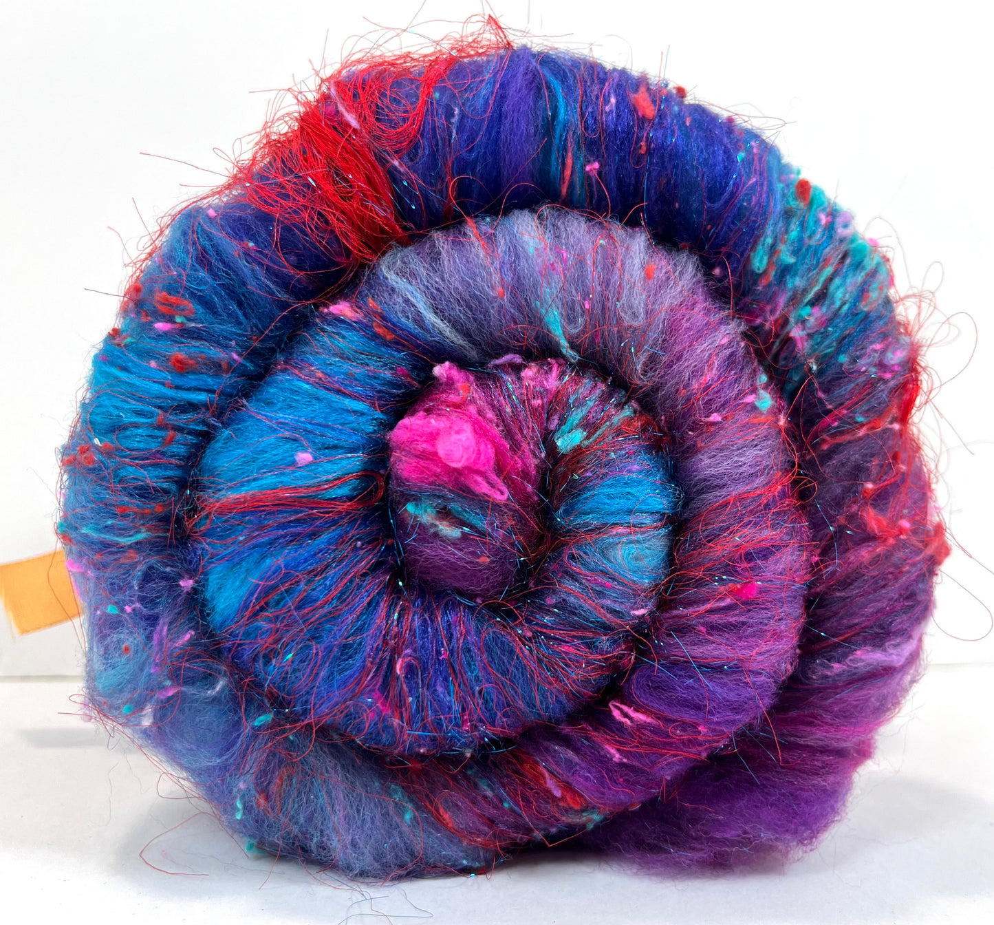 Midnight Fantastic Batt 0501-02 - 2.8 oz Cormo wool, silk, noils, spinning fiber, drumcarded, handspinning, nuno, felting wool