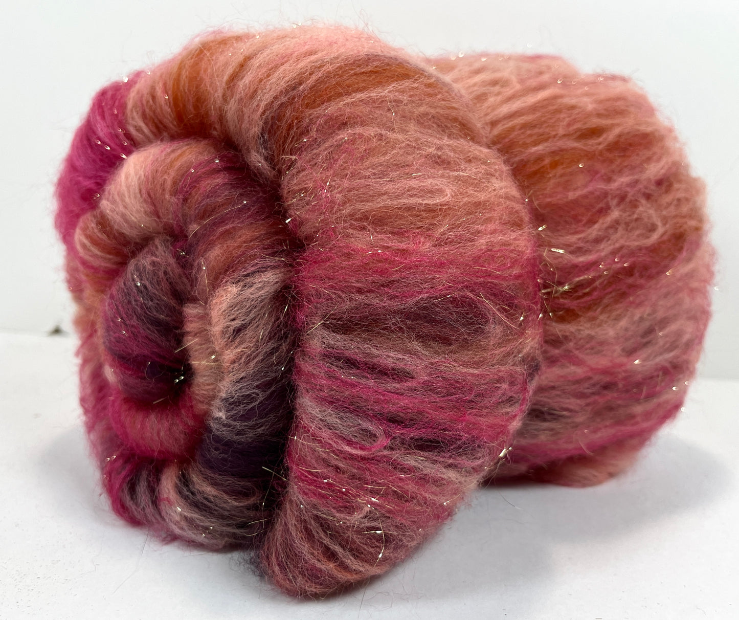 Rowena Special Batt 0829-01 - 3.4 oz Polwarth and Corriedale wool, silk, sparkle, spinning fiber, handspinning, nuno, felting wool, weaving, spindle