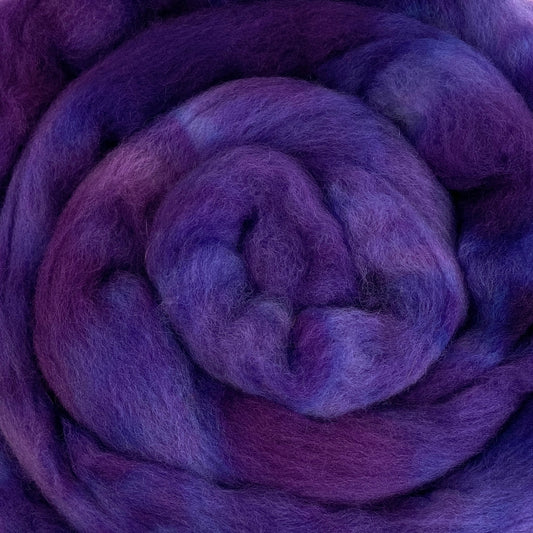 Grape Juice - 2 oz hand dyed semisolid wool combed top