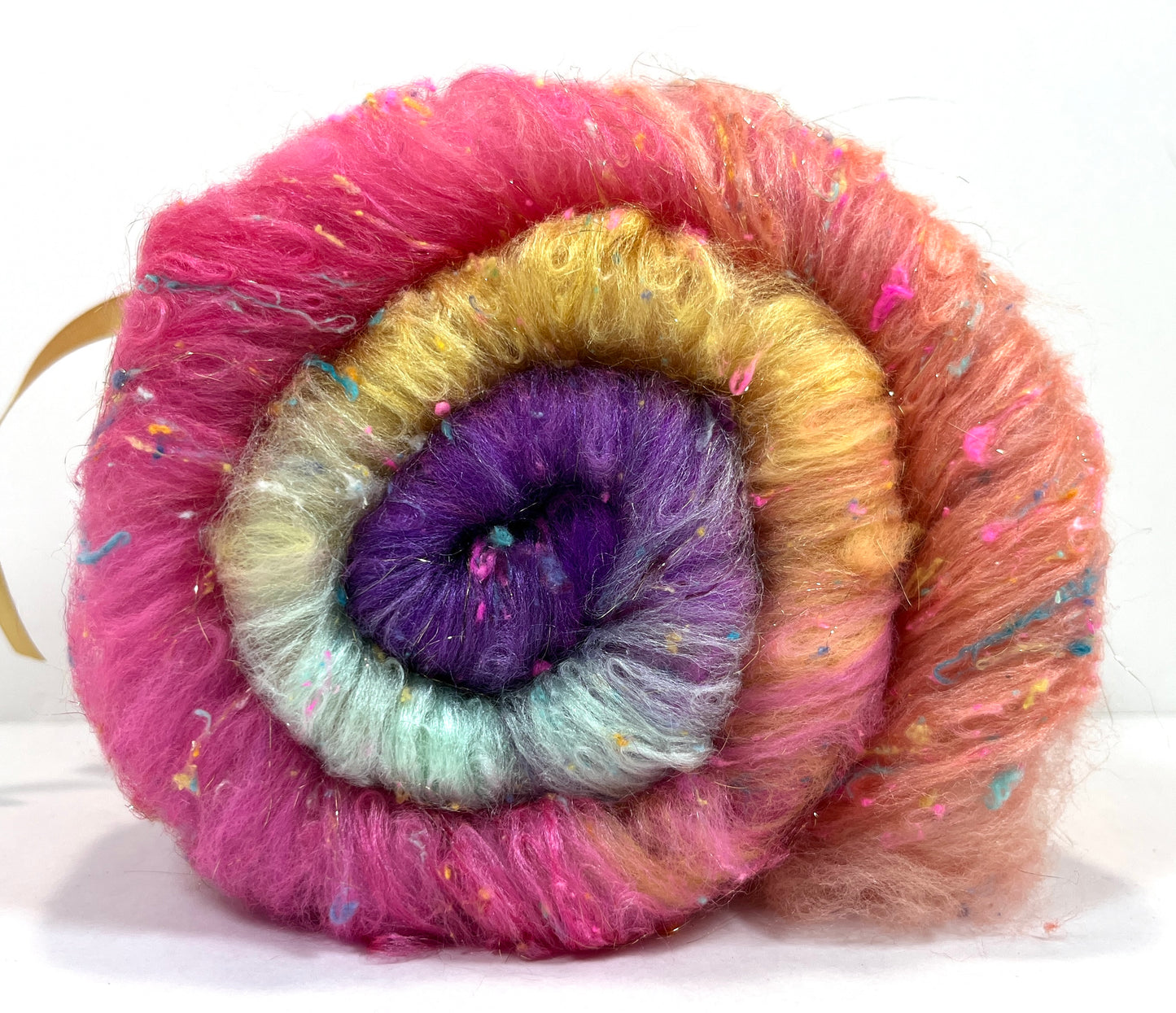 Cindy Lou Gradient Batt 0801-01 - 2.6 oz Polwarth wool, silk, noils, spinning fiber, handspinning, nuno, felting wool, weaving, spindle