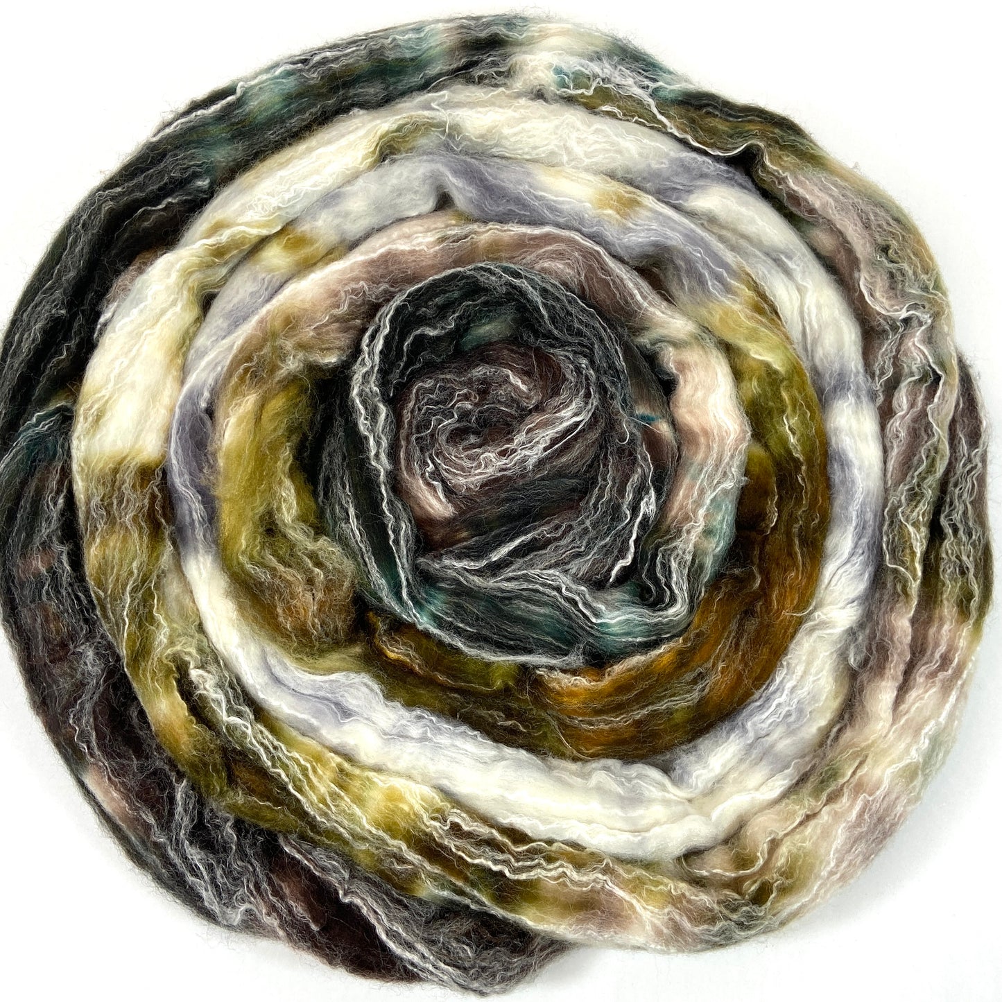 Mussels MG - 4 oz Superwash Panda Sparkle wool, bamboo combed top, roving, spinning fiber, handspinning, sock yarn, baby yarn
