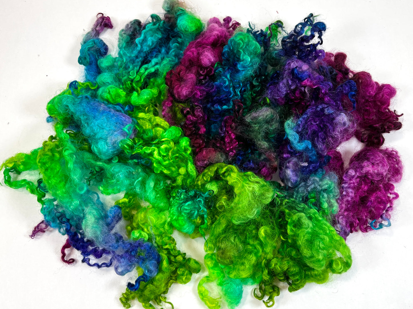 Wensleydale Locks, 1.3 oz, Temptation colorway, super clean, spinning, felting, fiber art, doll hair, nuno, lockspun yarn