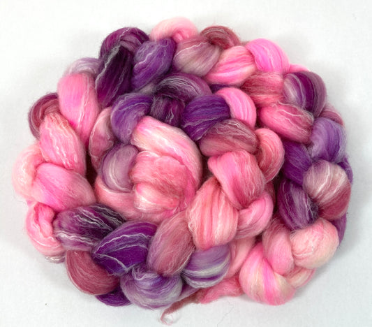 Tiny Dancer SC - 4 oz Superwash Panda Sparkle wool, bamboo combed top, roving, spinning fiber, handspinning, sock yarn, baby yarn