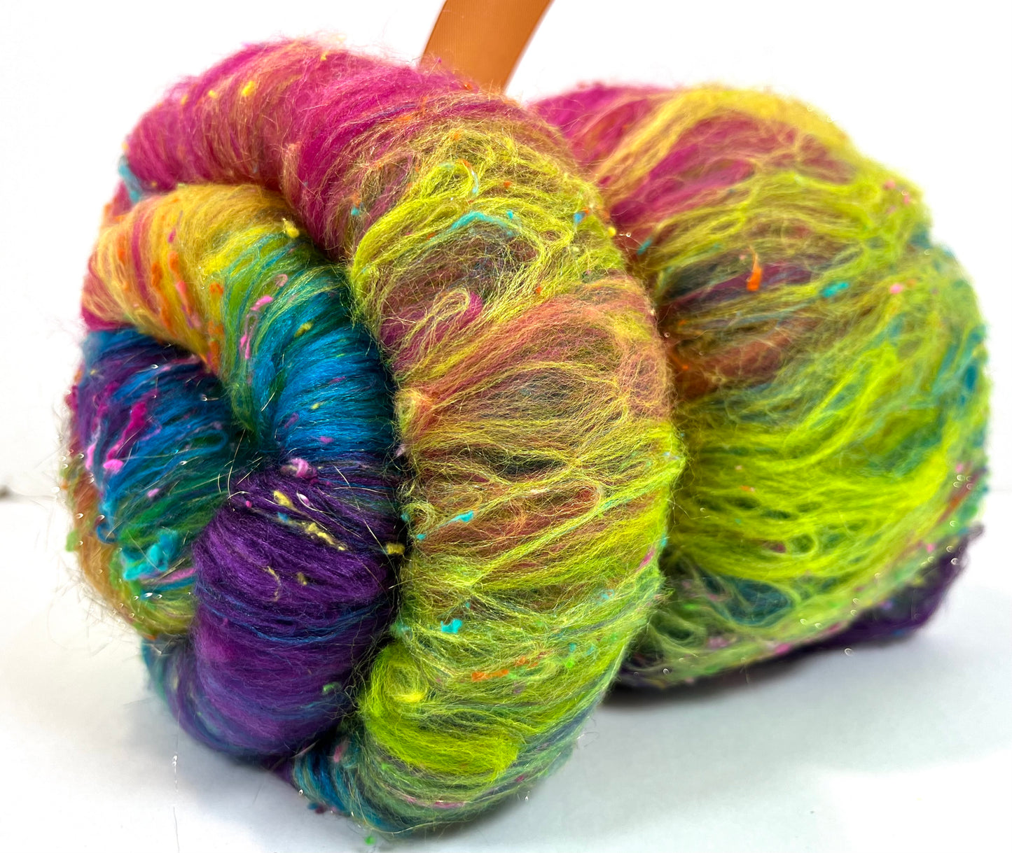 Tie Dye SC Batt 0508-03 - 3.1 oz Polwarth wool, silk, noils, spinning fiber, drumcarded, handspinning, nuno, felting wool