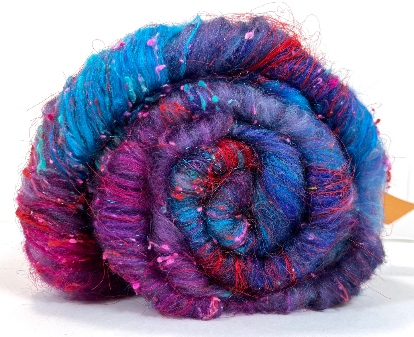 Midnight Fantastic Batt 0501-02 - 2.8 oz Cormo wool, silk, noils, spinning fiber, drumcarded, handspinning, nuno, felting wool