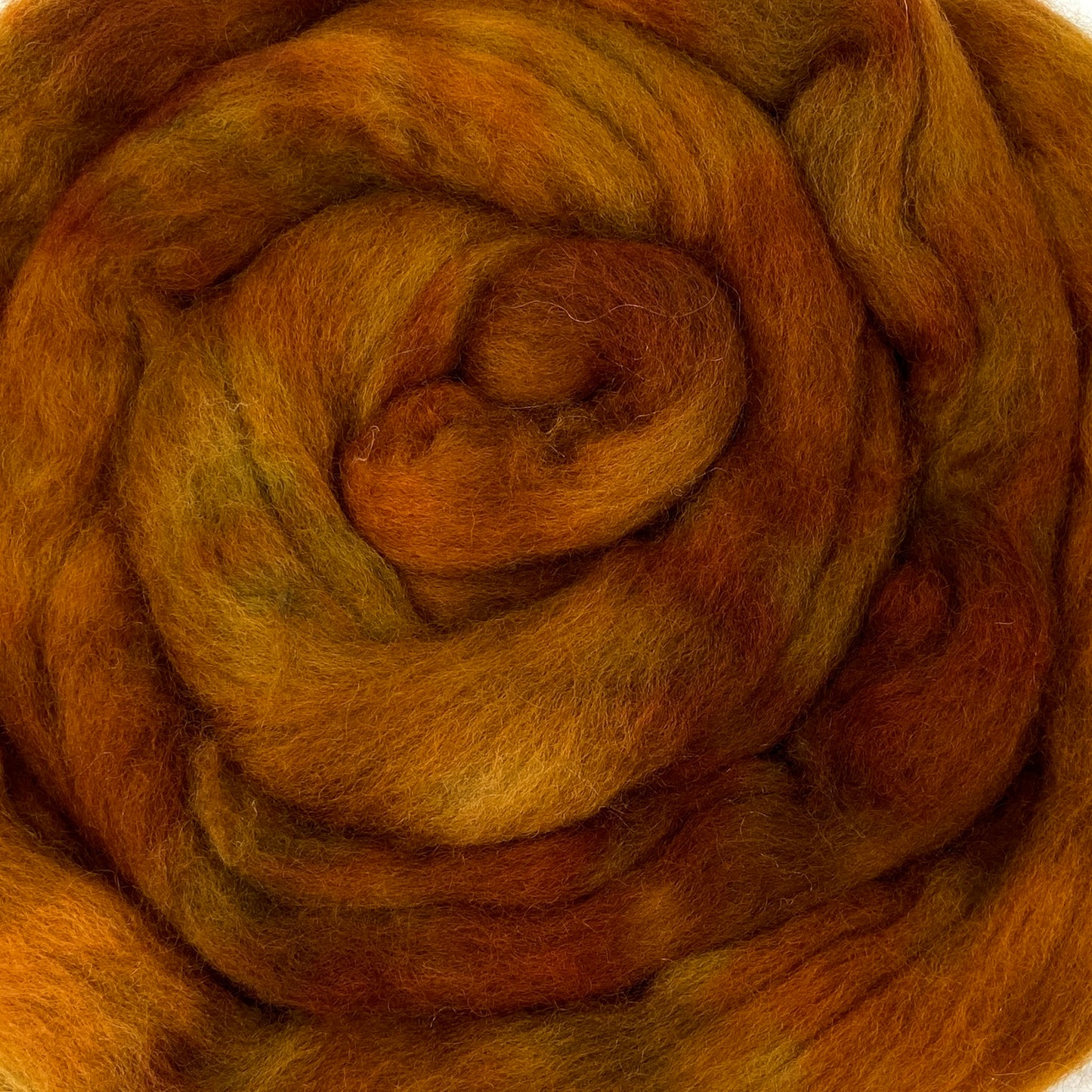 Ginger - 2 oz hand dyed semisolid wool combed top