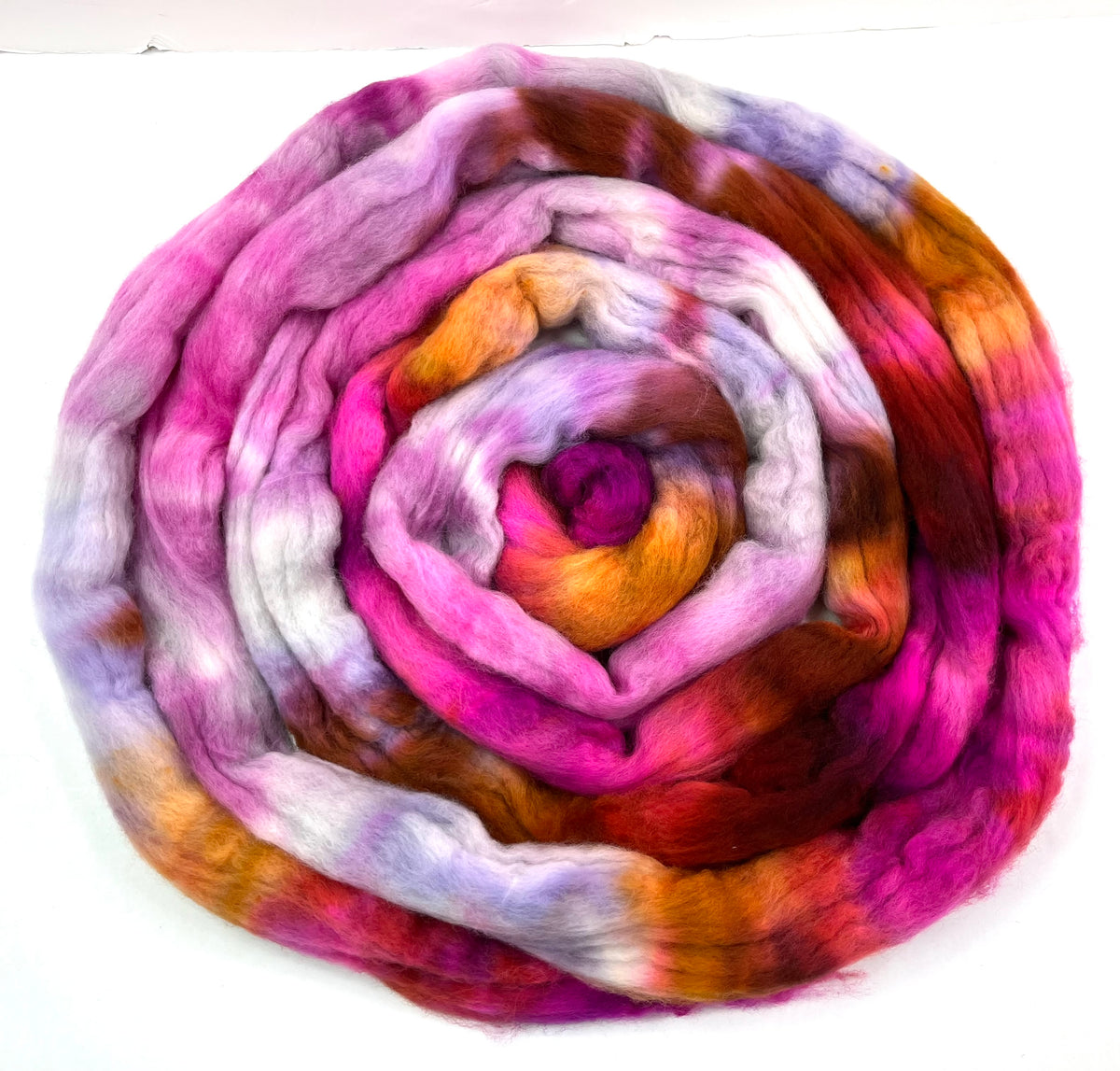 Giselle SC - 4 oz hand painted wool combed top, roving, spinning fiber, handspinning, felting