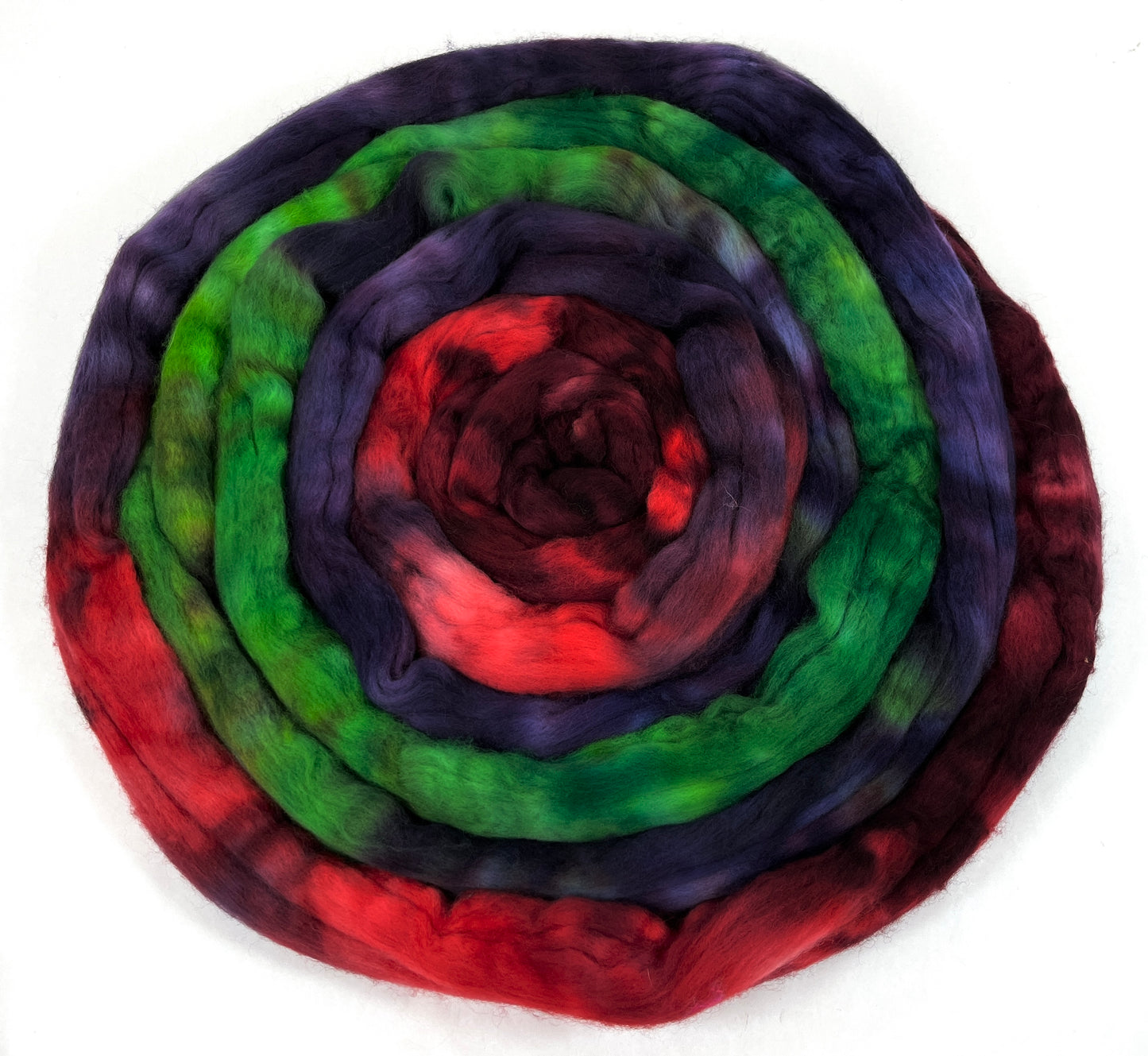 Banshee MG - 4 oz hand painted wool combed top, roving, spinning fiber, handspinning, felting