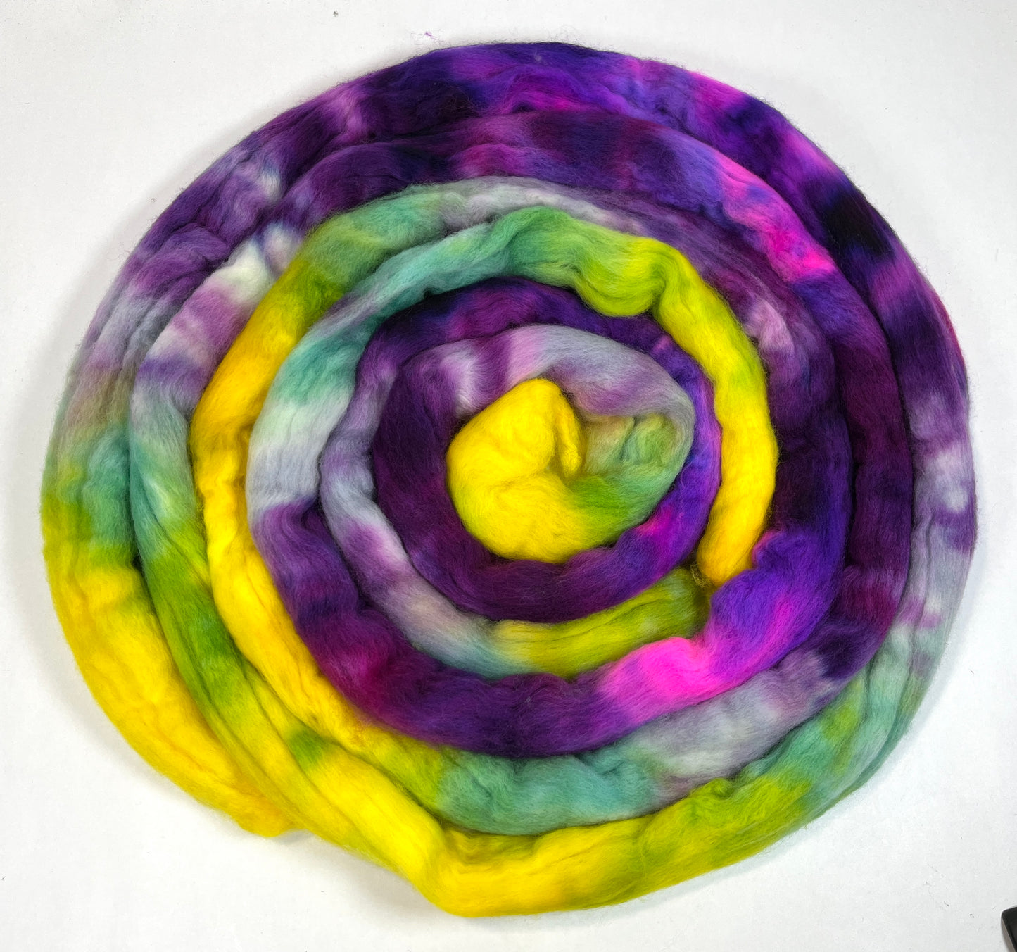Soda Pop SC - 4 oz hand painted wool combed top, roving, spinning fiber, handspinning, felting