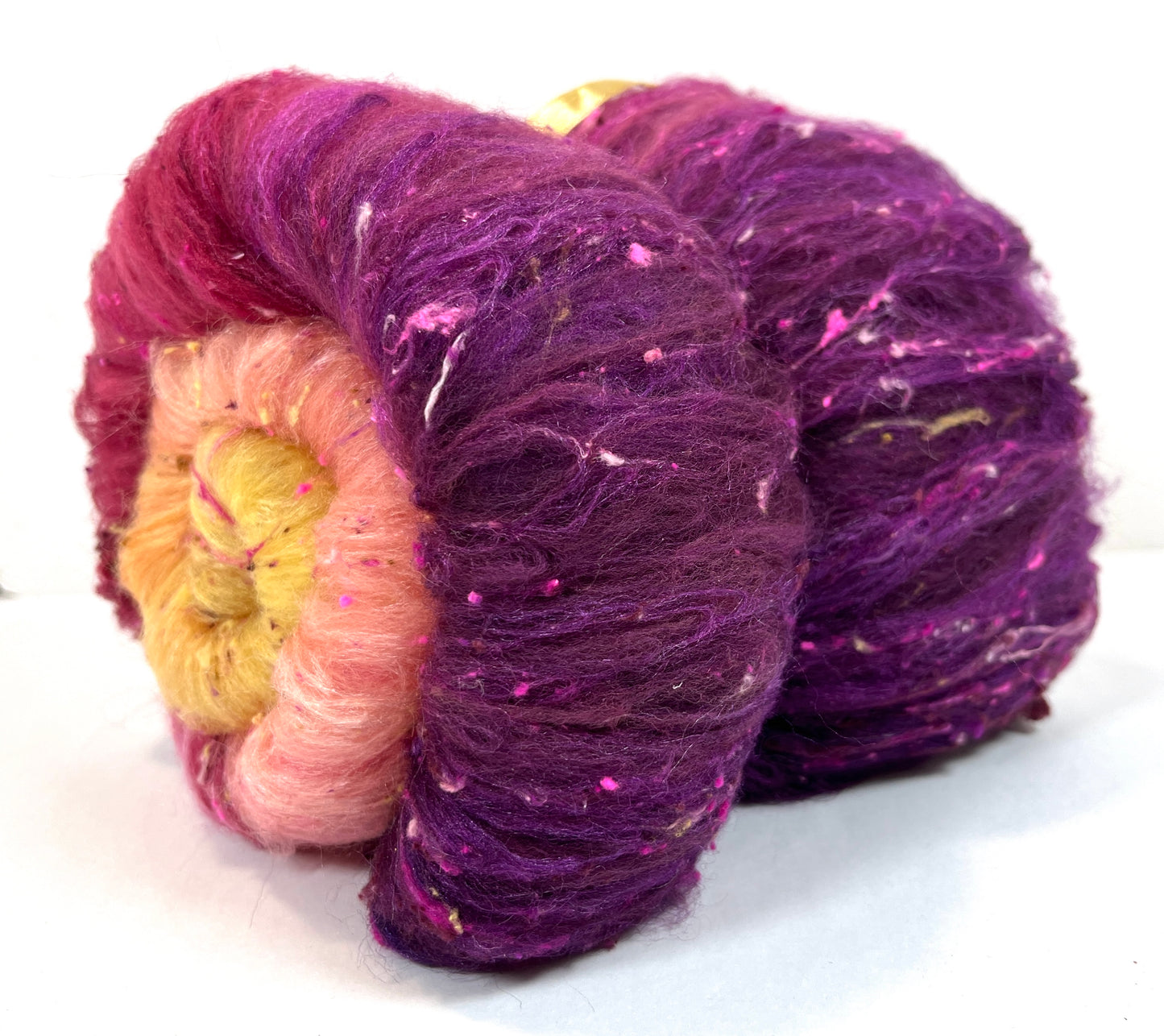 Retro Chic Batt 1224-03 - 2.5 oz Cormo wool, silk, noils, spinning fiber, drumcarded, handspinning, nuno, felting wool