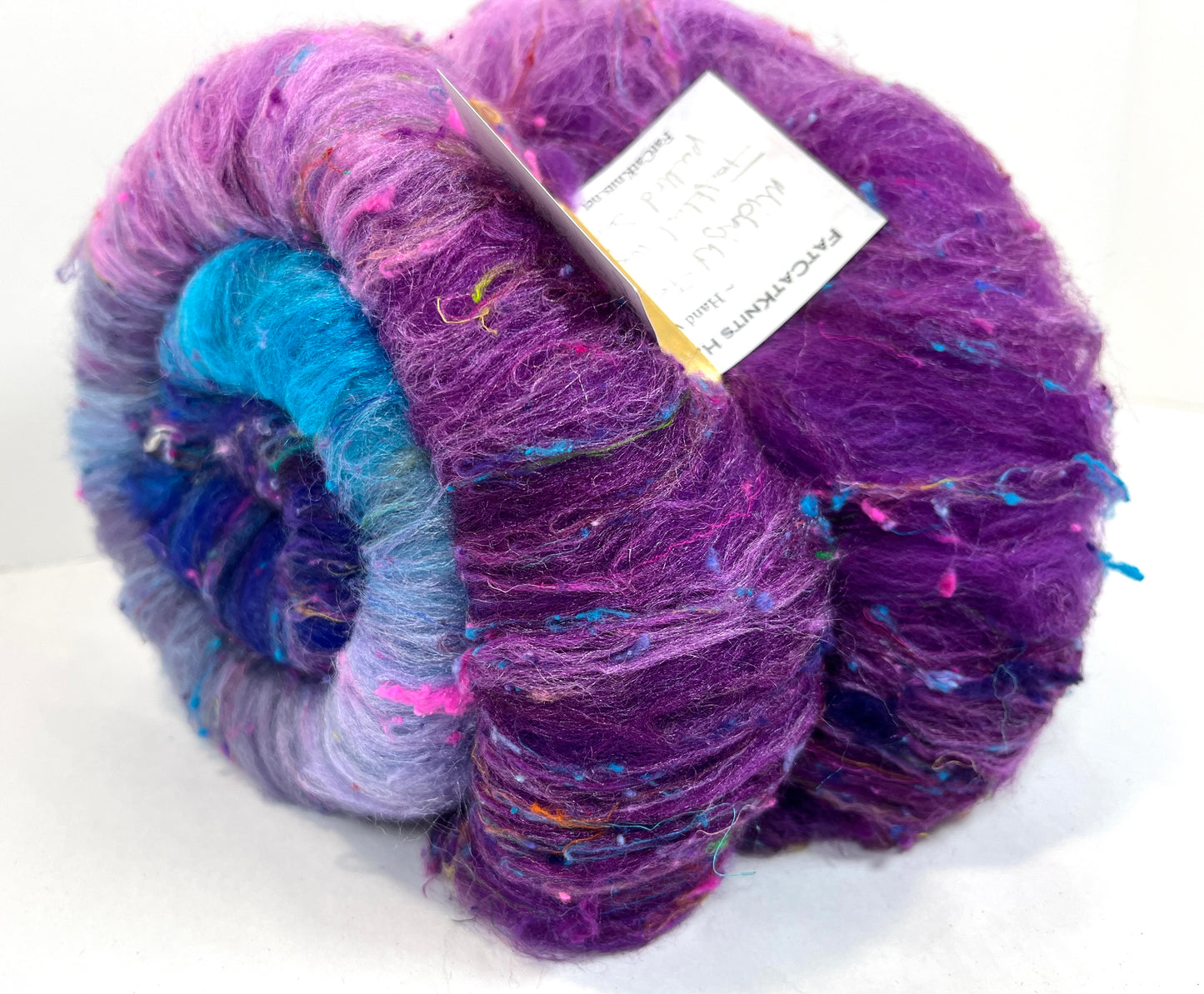 Midnight Fantastic Batt 1229-02 - 2.6 oz Falkland Merino wool, silk, noils, spinning fiber, drumcarded, handspinning, nuno, felting wool