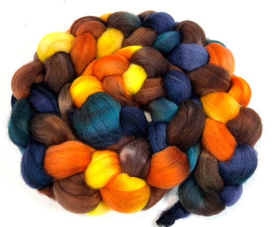 Harvest Moon SC - 4 oz hand painted wool combed top, roving, spinning fiber, handspinning, felting