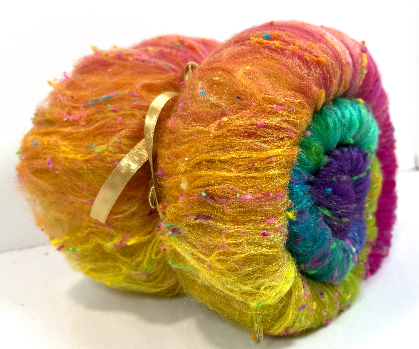 Plumeria Batt 1215-02 - 2.6 oz Cormo wool, silk, noils, spinning fiber, drumcarded, handspinning, nuno, felting wool