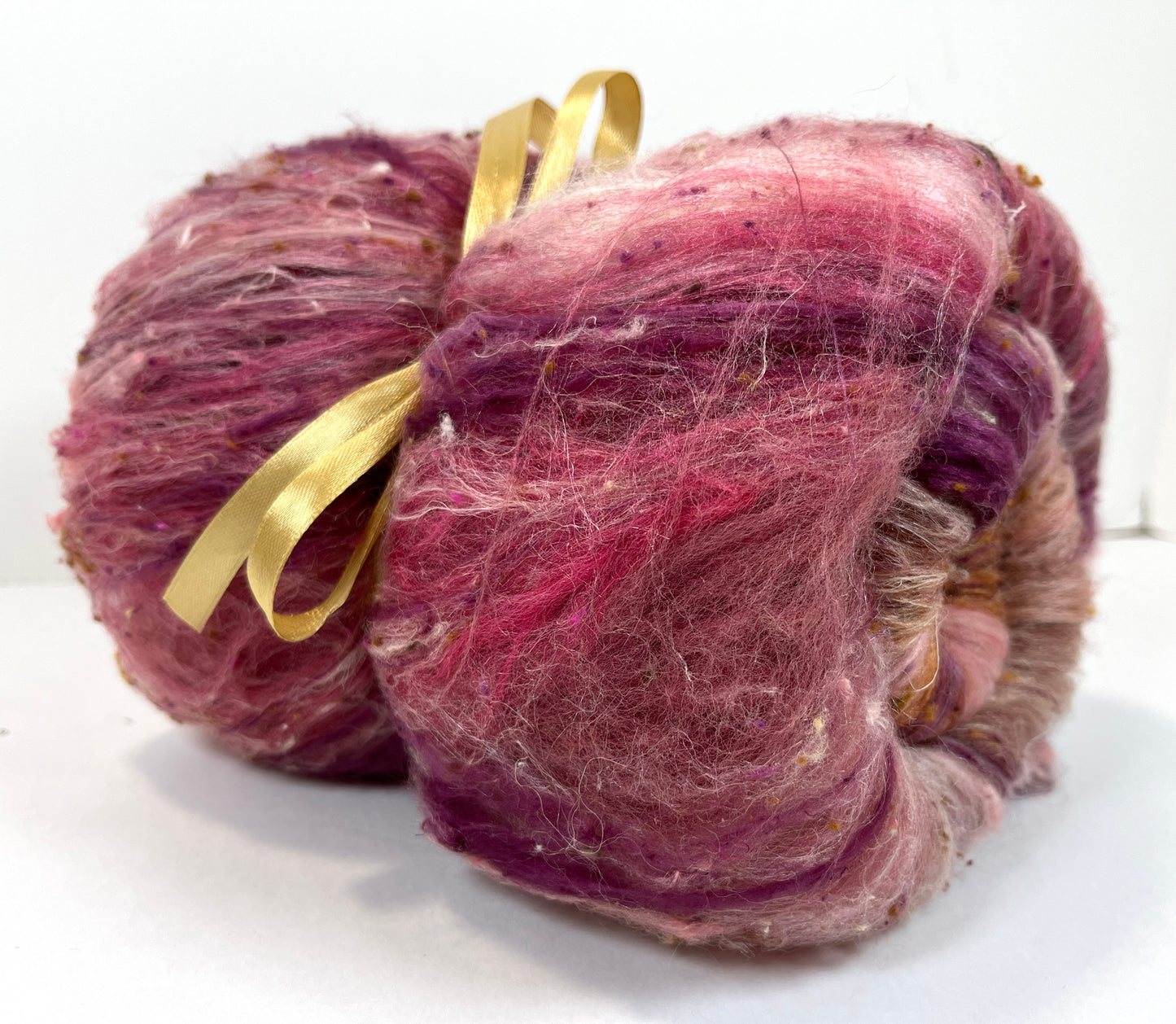 Rowena Batt 1111-01 - 2.7 oz Corriedale wool, silk, hemp, noils, spinning fiber, drumcarded, handspinning, nuno, felting wool