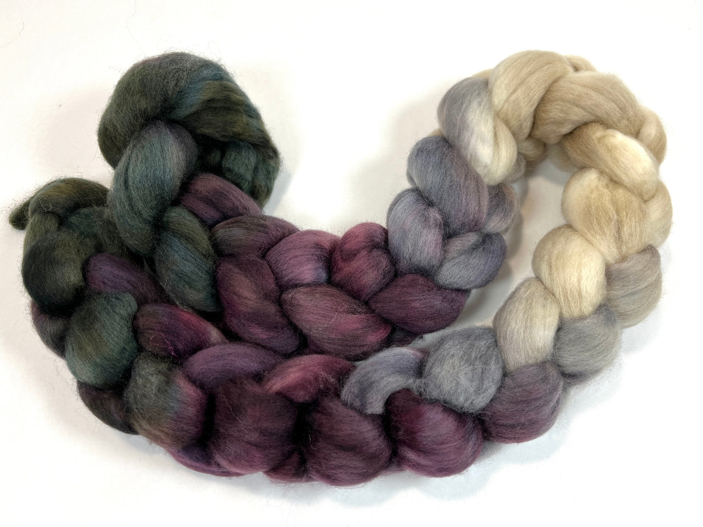 Morning Fog MG - 4 oz hand painted wool combed top, roving, spinning fiber, handspinning, felting