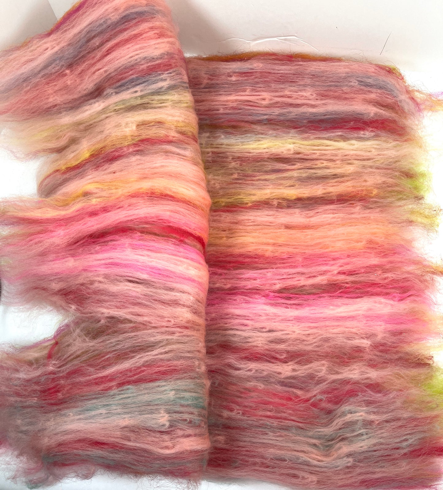 Crayon Box Batt 0524-01 - 3.7 oz Soft wool, sparkle, spinning fiber, drumcarded, handspinning, nuno, felting wool