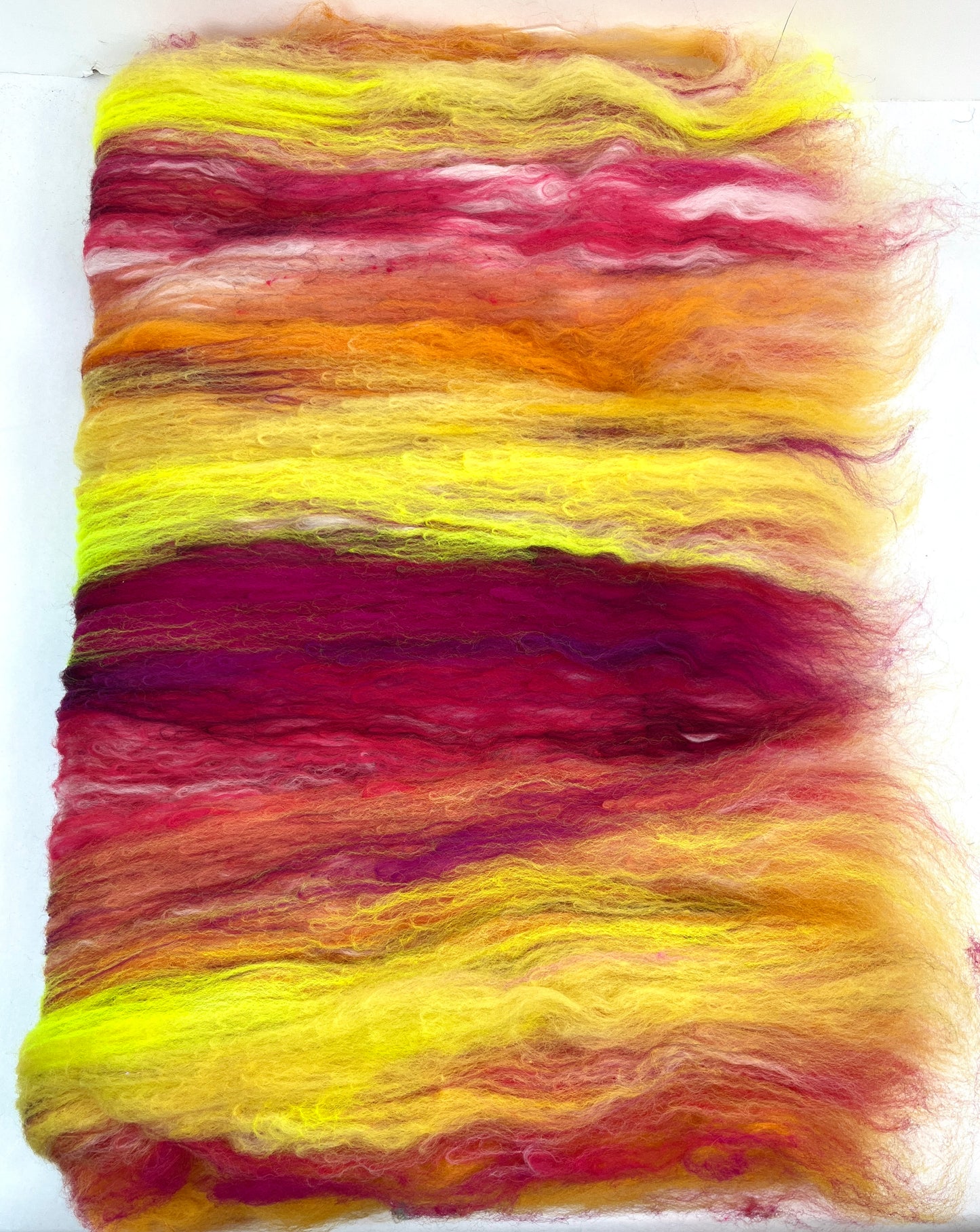 Crayon Box Batt 0701-05 - 3.7 oz Soft wool, NO SPARKLE, spinning fiber, drumcarded, handspinning, nuno, felting wool