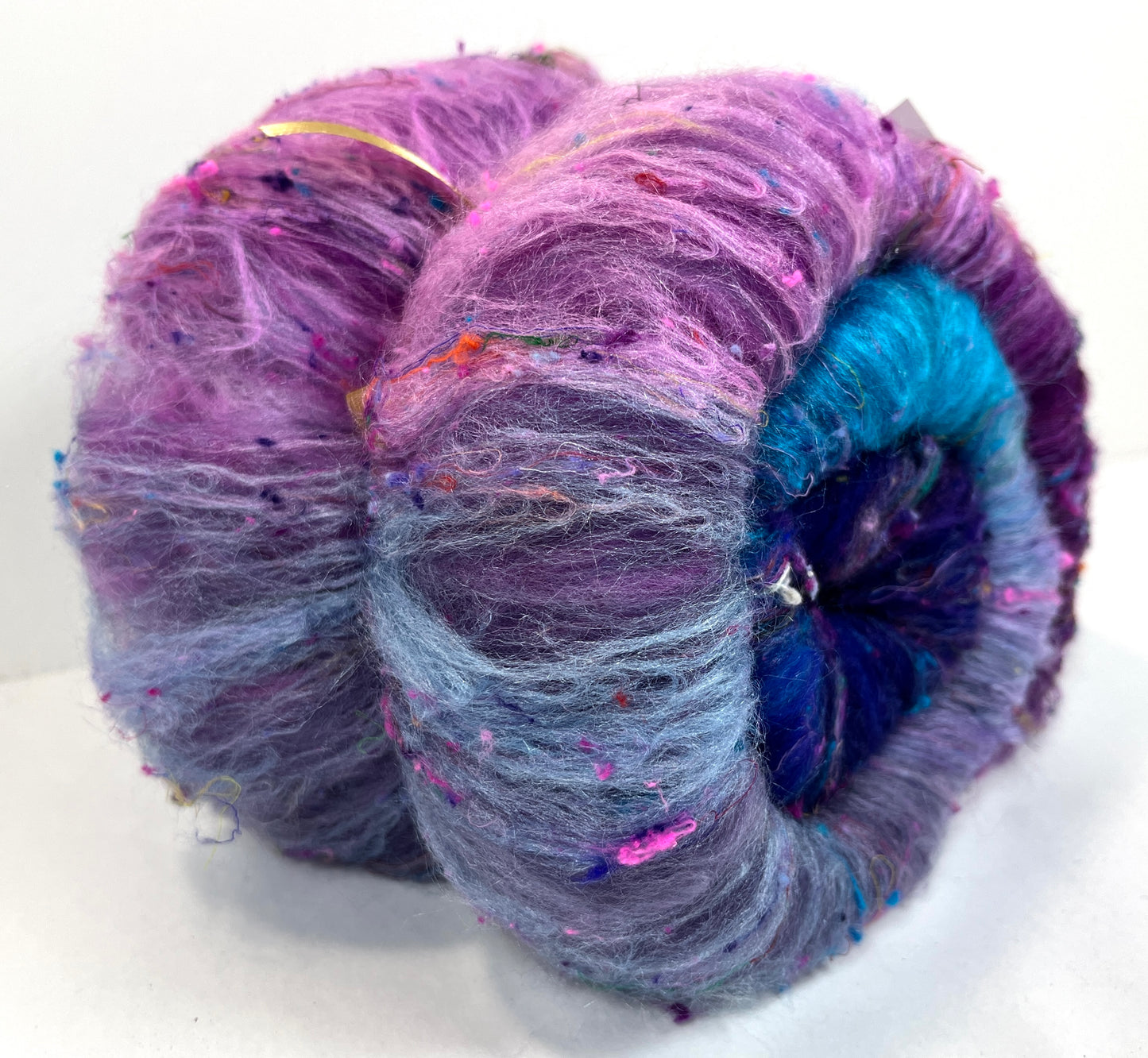 Midnight Fantastic Batt 1229-02 - 2.6 oz Falkland Merino wool, silk, noils, spinning fiber, drumcarded, handspinning, nuno, felting wool