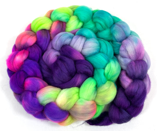 Disco Fever MG - 4 oz hand painted wool combed top, roving, spinning fiber, handspinning, felting