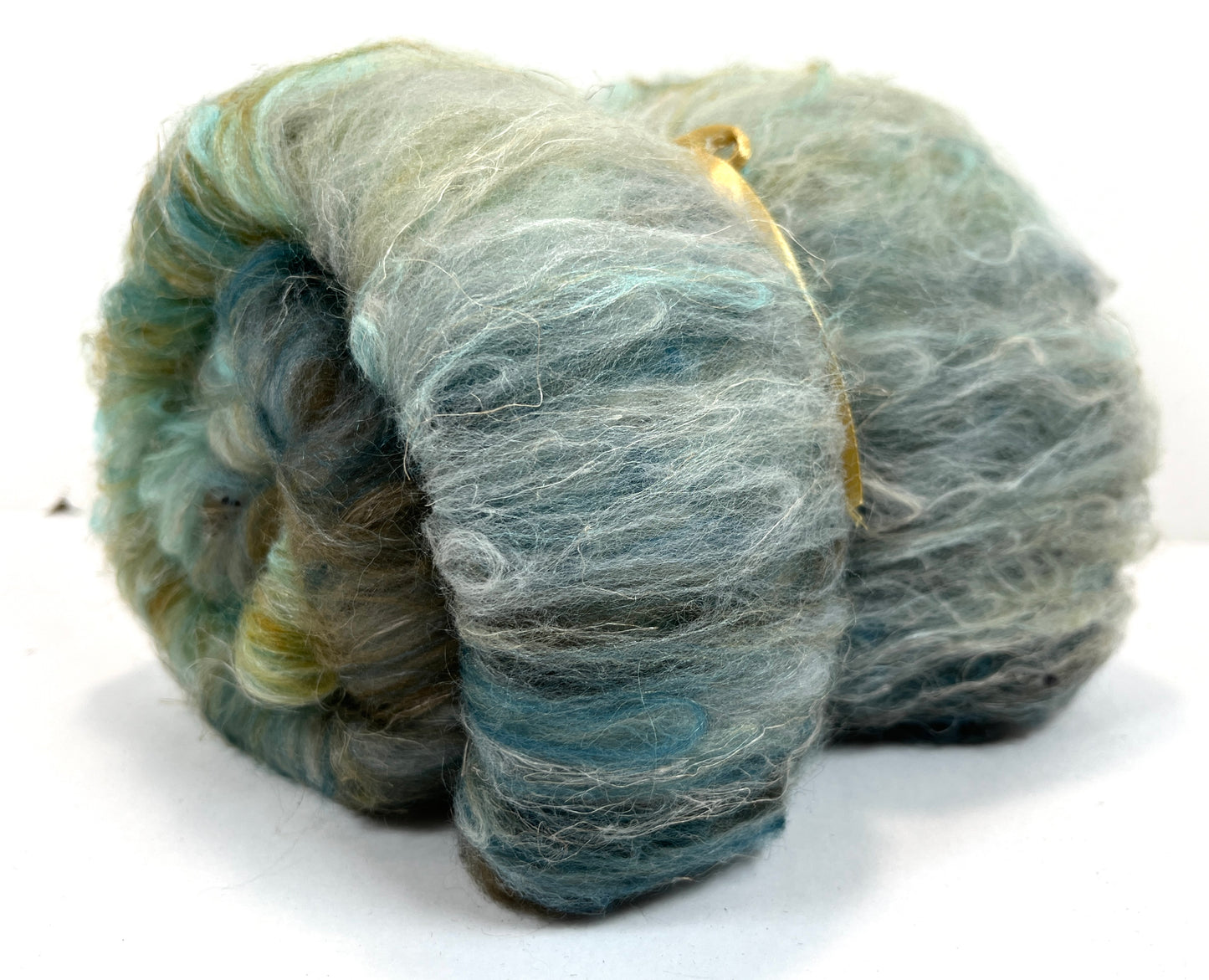 Tide Pool Special Batt 0830-01 - 3.1 oz Merino and Polwarth wool, silk, flax, spinning fiber, handspinning, nuno, felting wool, weaving, spindle