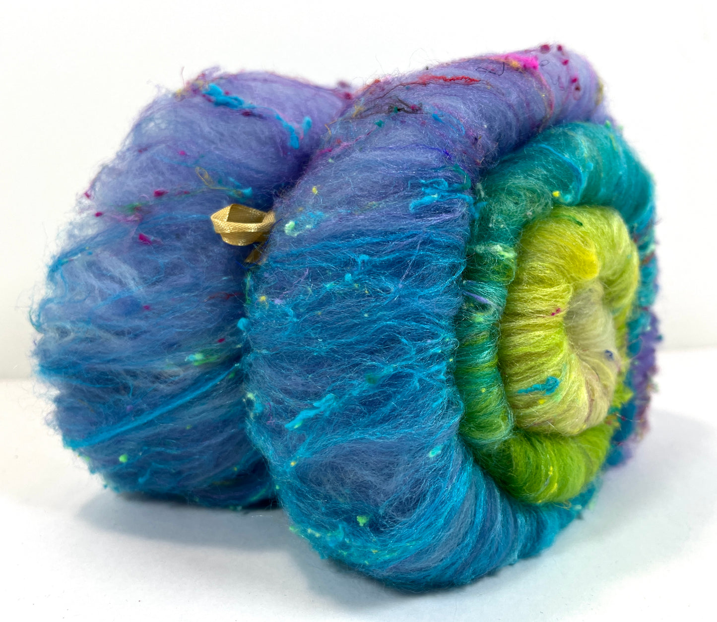 Chrysalis Batt 1107-02 - 2.3 oz Falkland Merino wool, silk, noils, spinning fiber, drumcarded, handspinning, nuno, felting wool