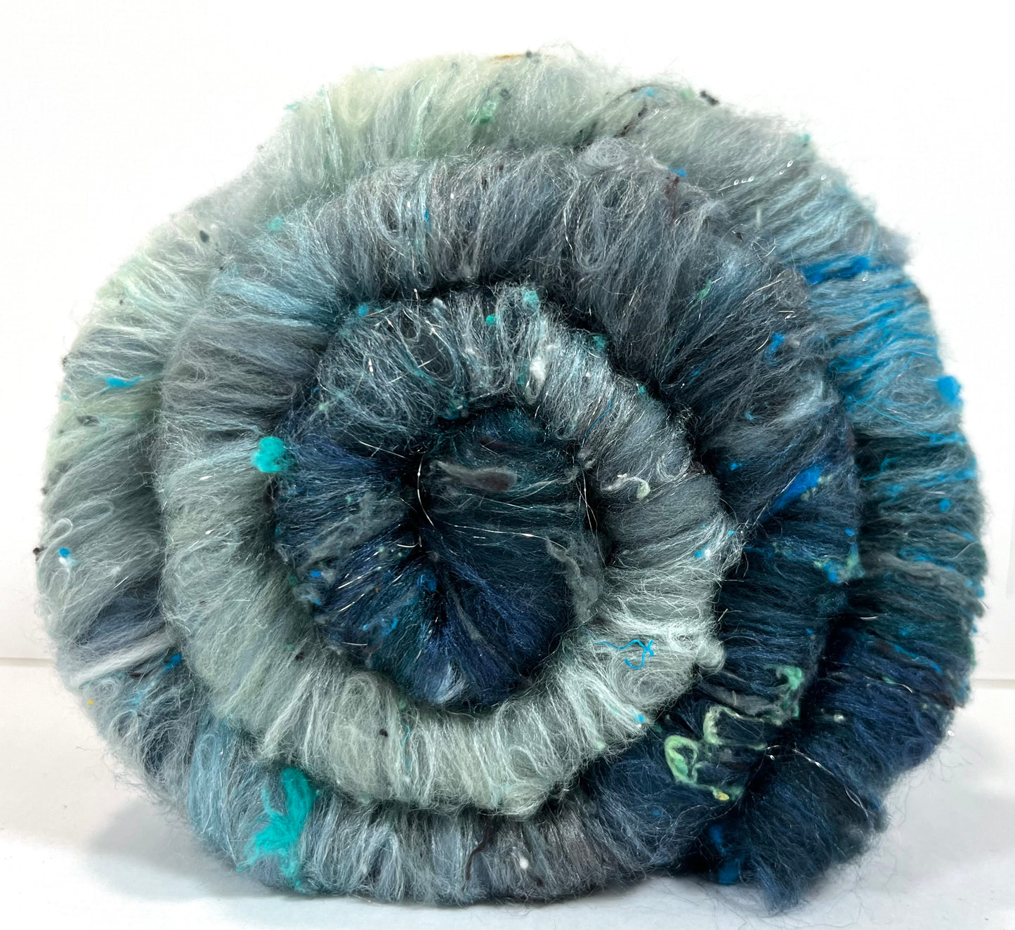 The River Styx Batt 0608-05 - 2.6 oz Falkland Merino wool, silk, noils, spinning fiber, drumcarded, handspinning, nuno, felting wool