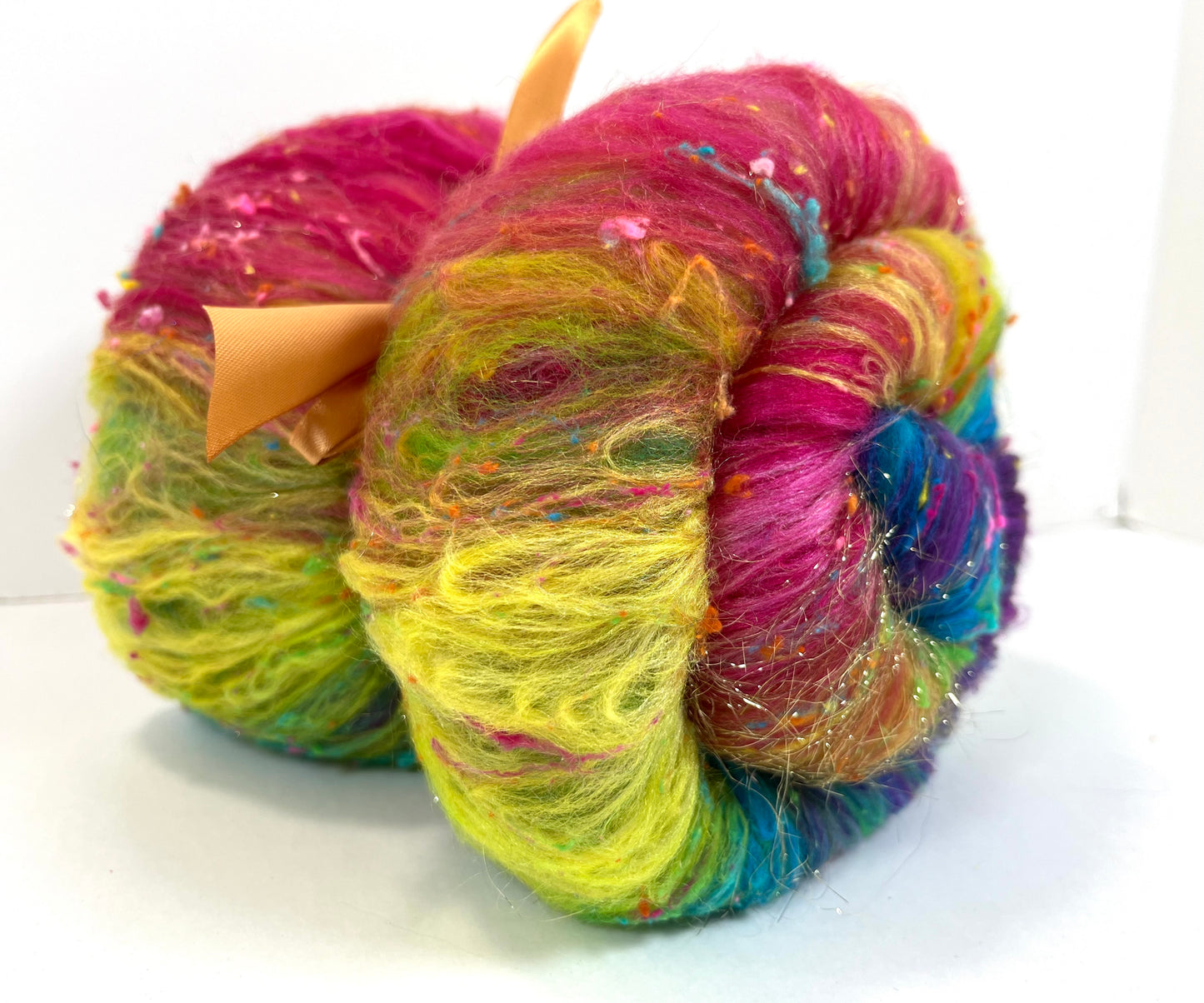 Tie Dye SC Batt 0508-03 - 3.1 oz Polwarth wool, silk, noils, spinning fiber, drumcarded, handspinning, nuno, felting wool