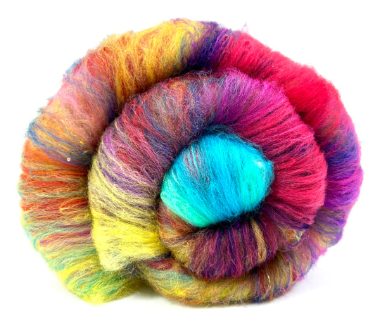 Crayon Box Batt 0525-01 - 3.5 oz Soft wool, spinning fiber, drumcarded, handspinning, nuno, felting wool