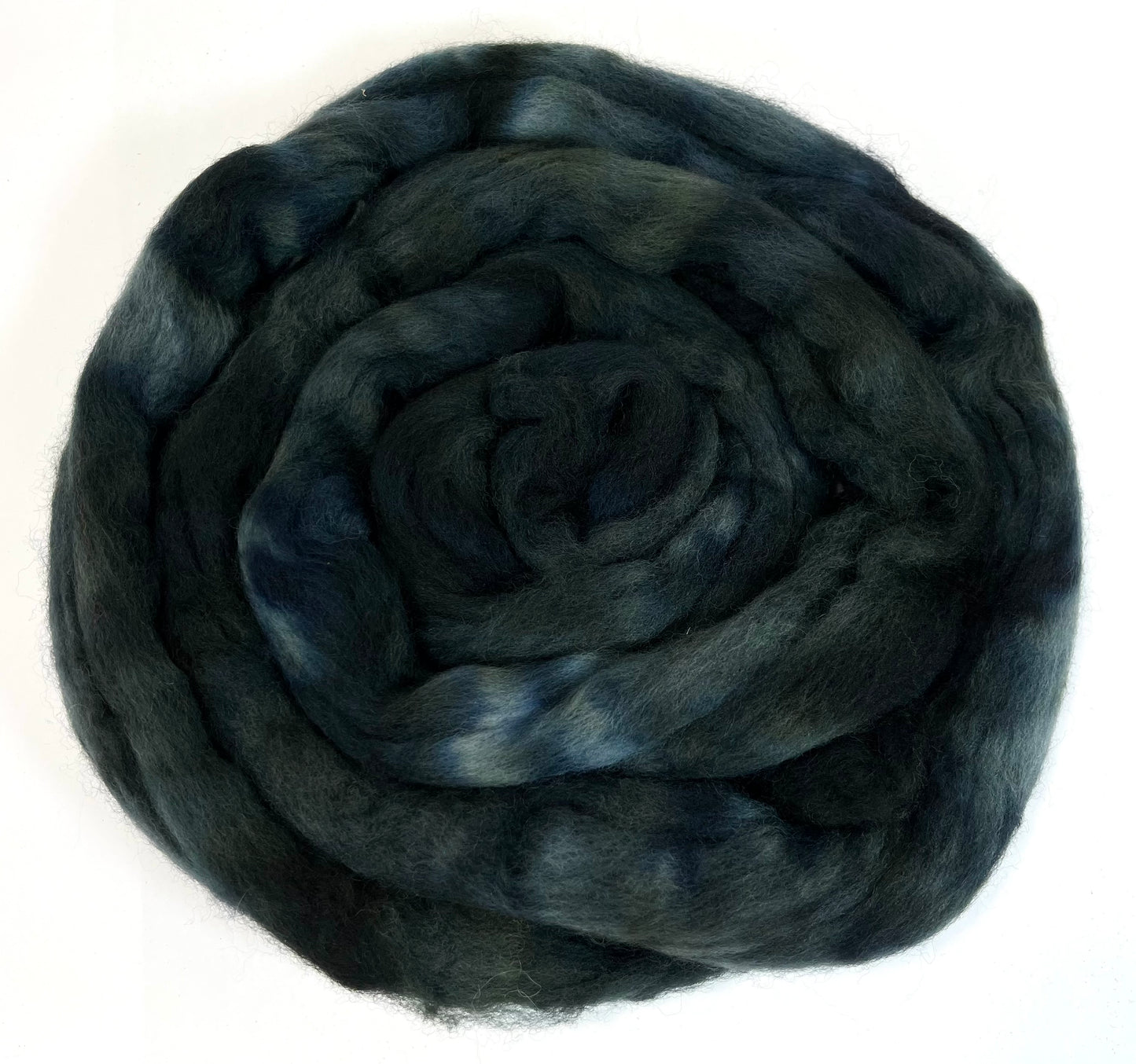 Deep Jungle Oopsie - 2 oz Corriedale combed top, roving, spinning fiber, handspinning, felting, needle felting, weaving supplies