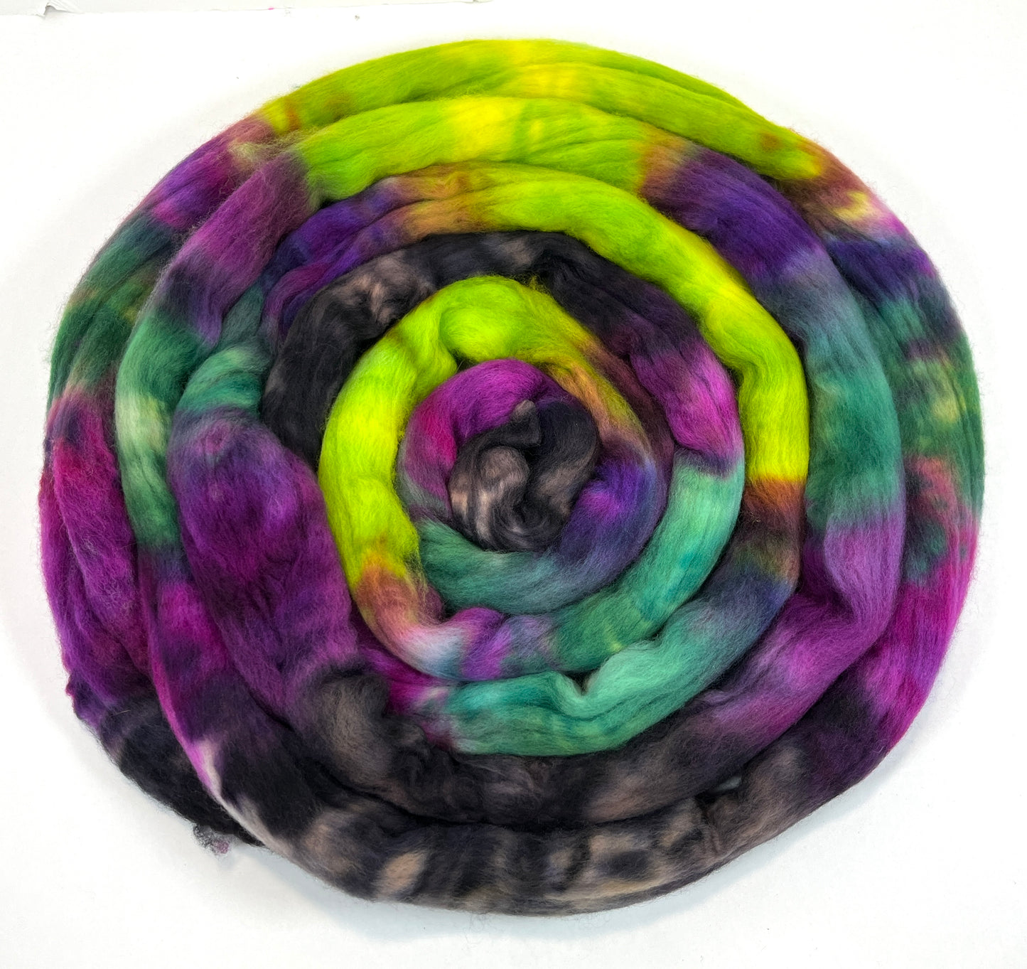 Frankenstein's Monster SC - 4 oz hand painted wool combed top, roving, spinning fiber, handspinning, felting