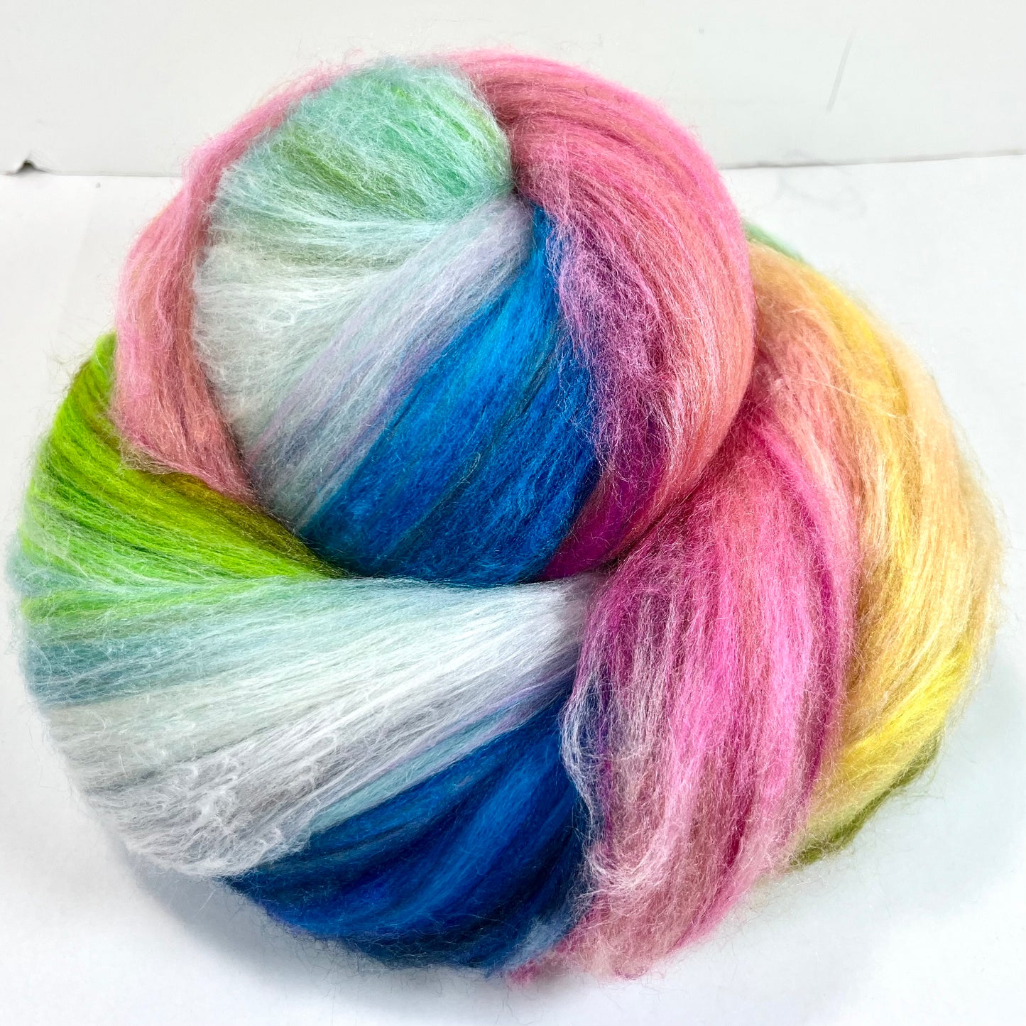 Art Batt 0801-02 - 4.8 oz soft wool, tussah silk, spinning fiber, drumcarded, handspinning, nuno, felting wool