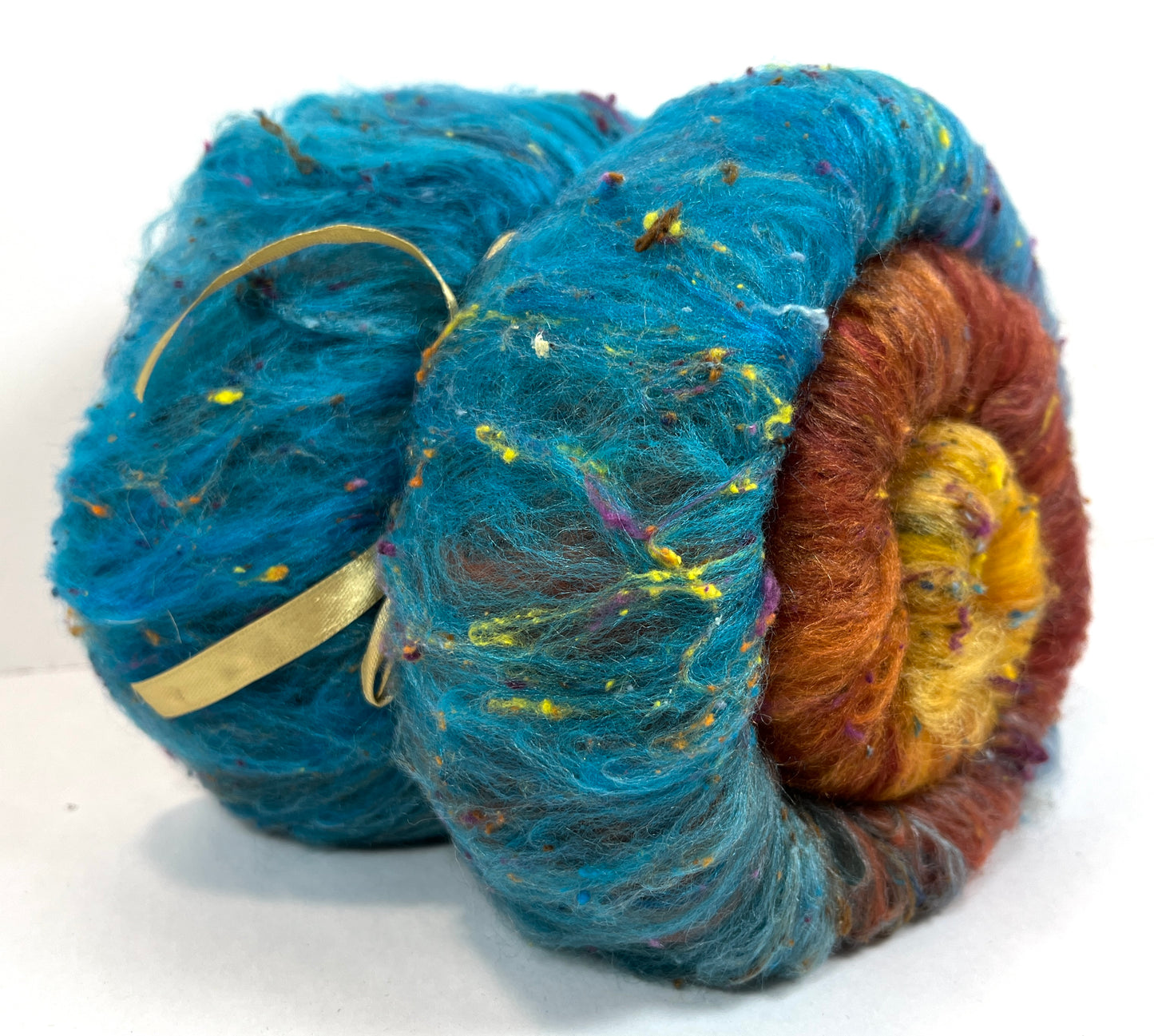 Gradient Batt 1215-05 - 2.6 oz Polwarth wool, silk, noils, spinning fiber, drumcarded, handspinning, nuno, felting wool