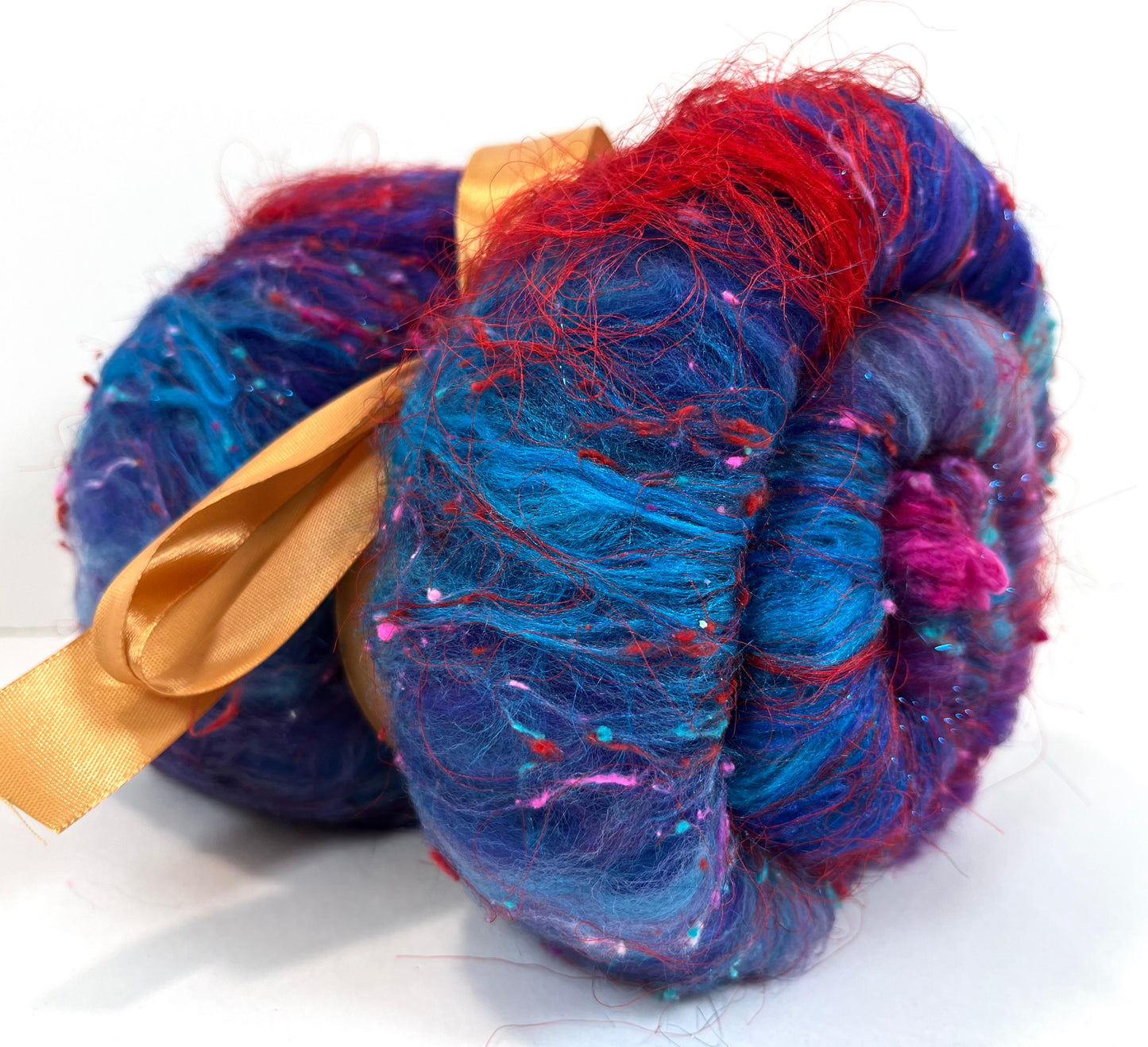 Midnight Fantastic Batt 0501-02 - 2.8 oz Cormo wool, silk, noils, spinning fiber, drumcarded, handspinning, nuno, felting wool