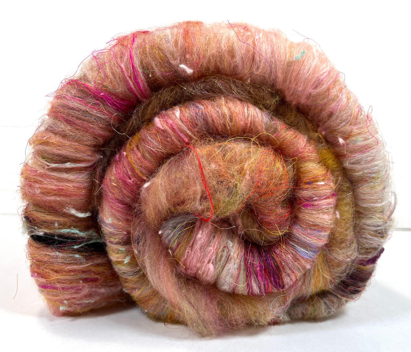 Kitchen Sink Batt 1201-10 - 4.3 oz soft wools, silk, noils, spinning fiber, handspinning, nuno, felting wool, weaving