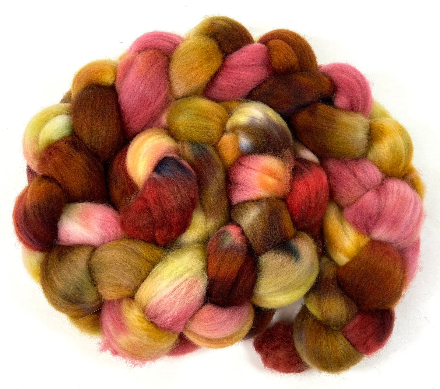 Old Rose SC - 4 oz hand painted wool combed top, roving, spinning fiber, handspinning, felting